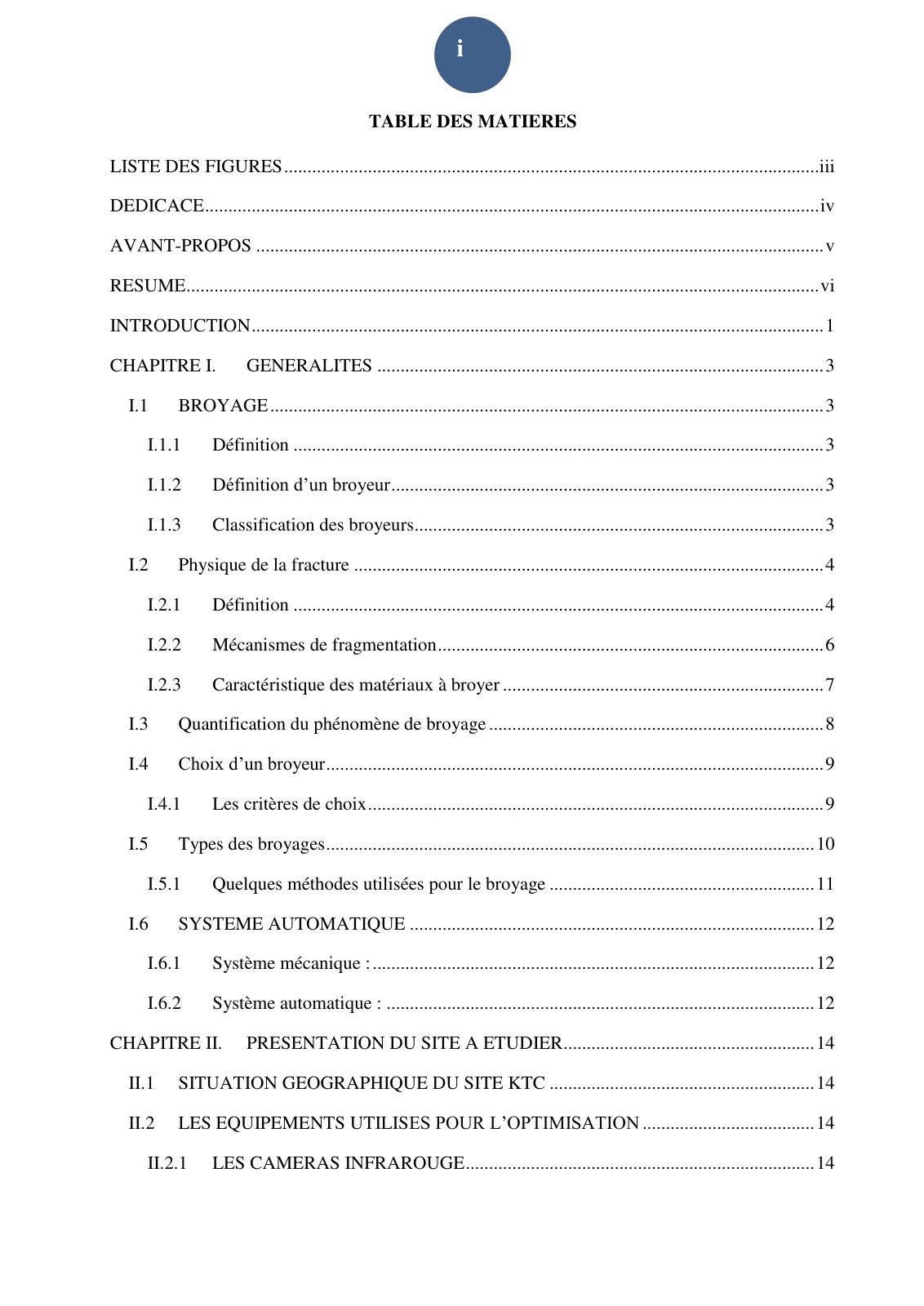 First page of Etude sur le broyage et ses systèmes mécaniques