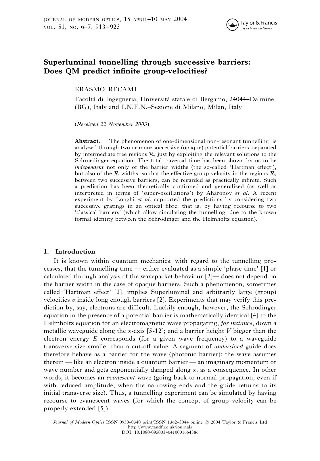 First page of Effetti Hartman e Hartman Generalizzato