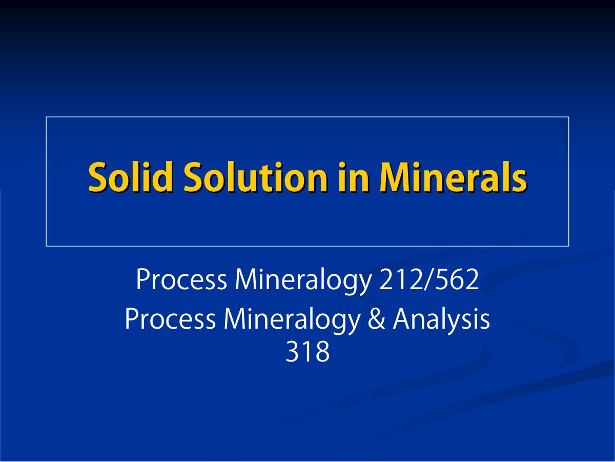 First page of 4. Solid Solution in Minerals   Slides