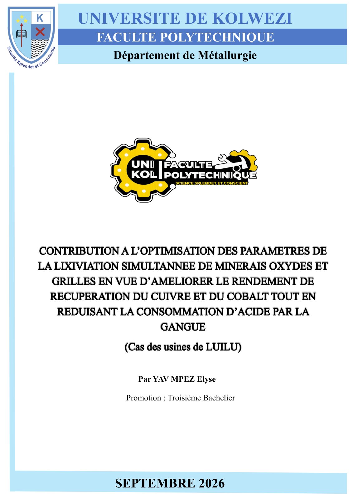 First page of TFE YAV MPAZ