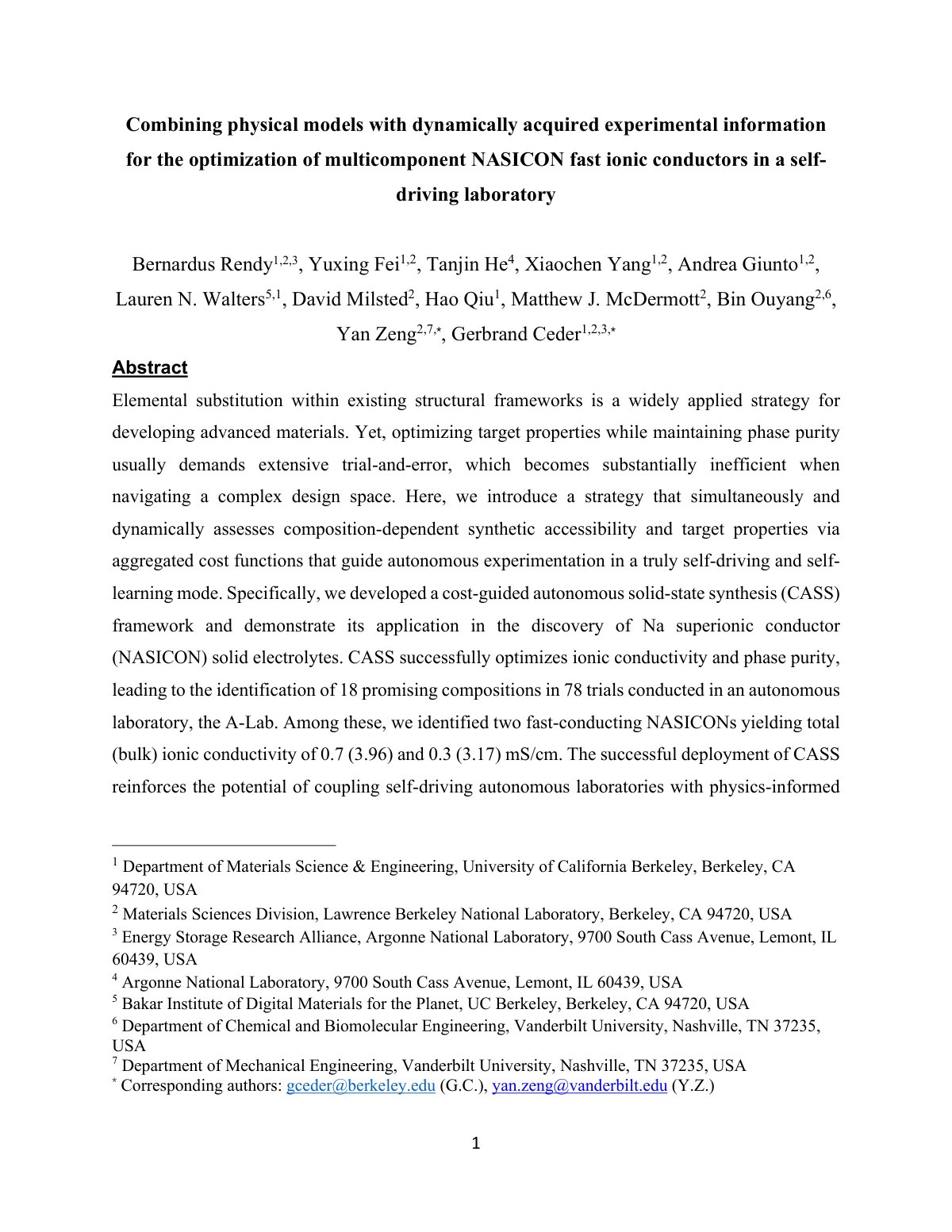 First page of Combining physical models with dynamically acquired experimental information