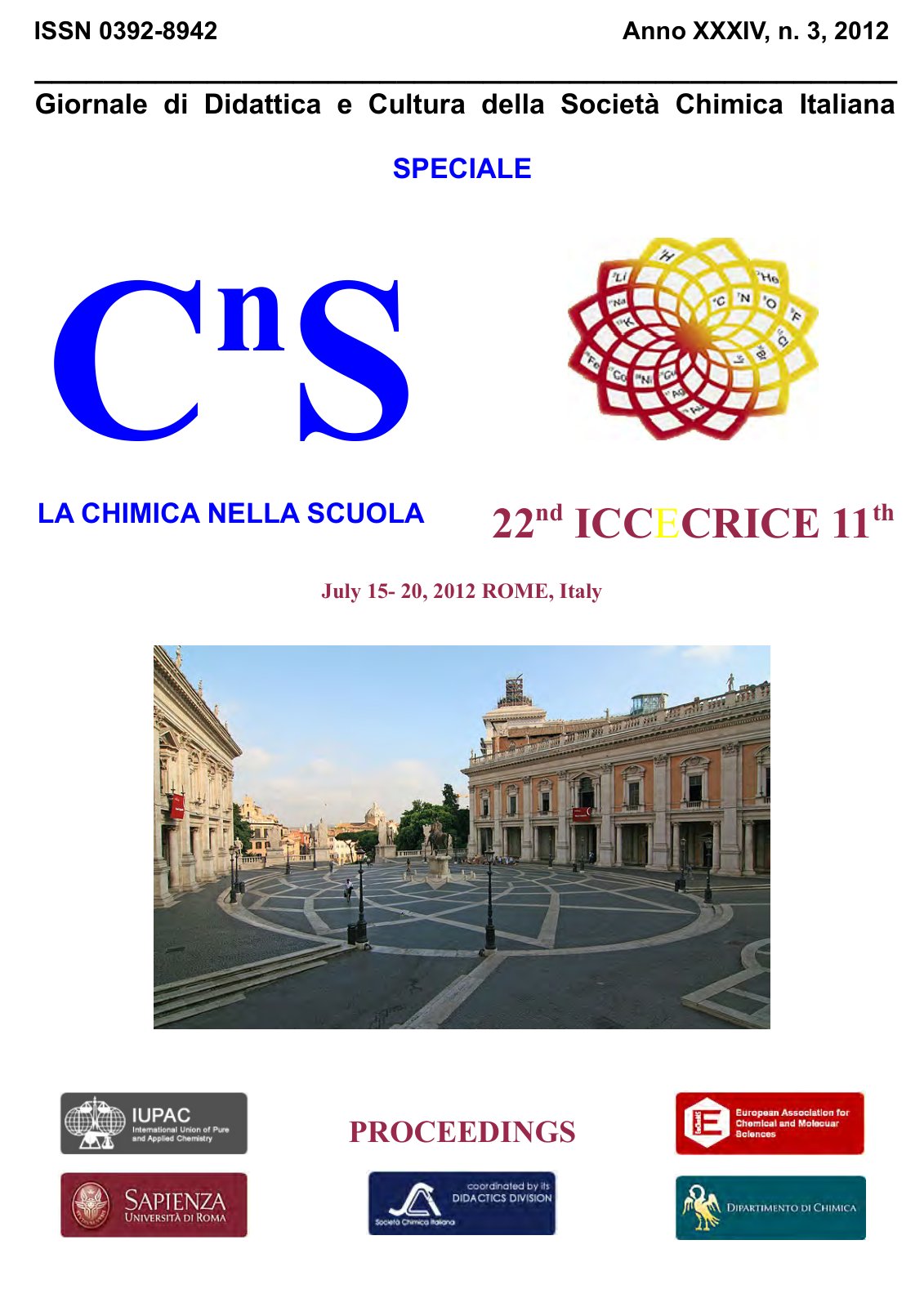 First page of LA CHIMICA NELLA SCUOLA 22nd ICCECRICE 11th