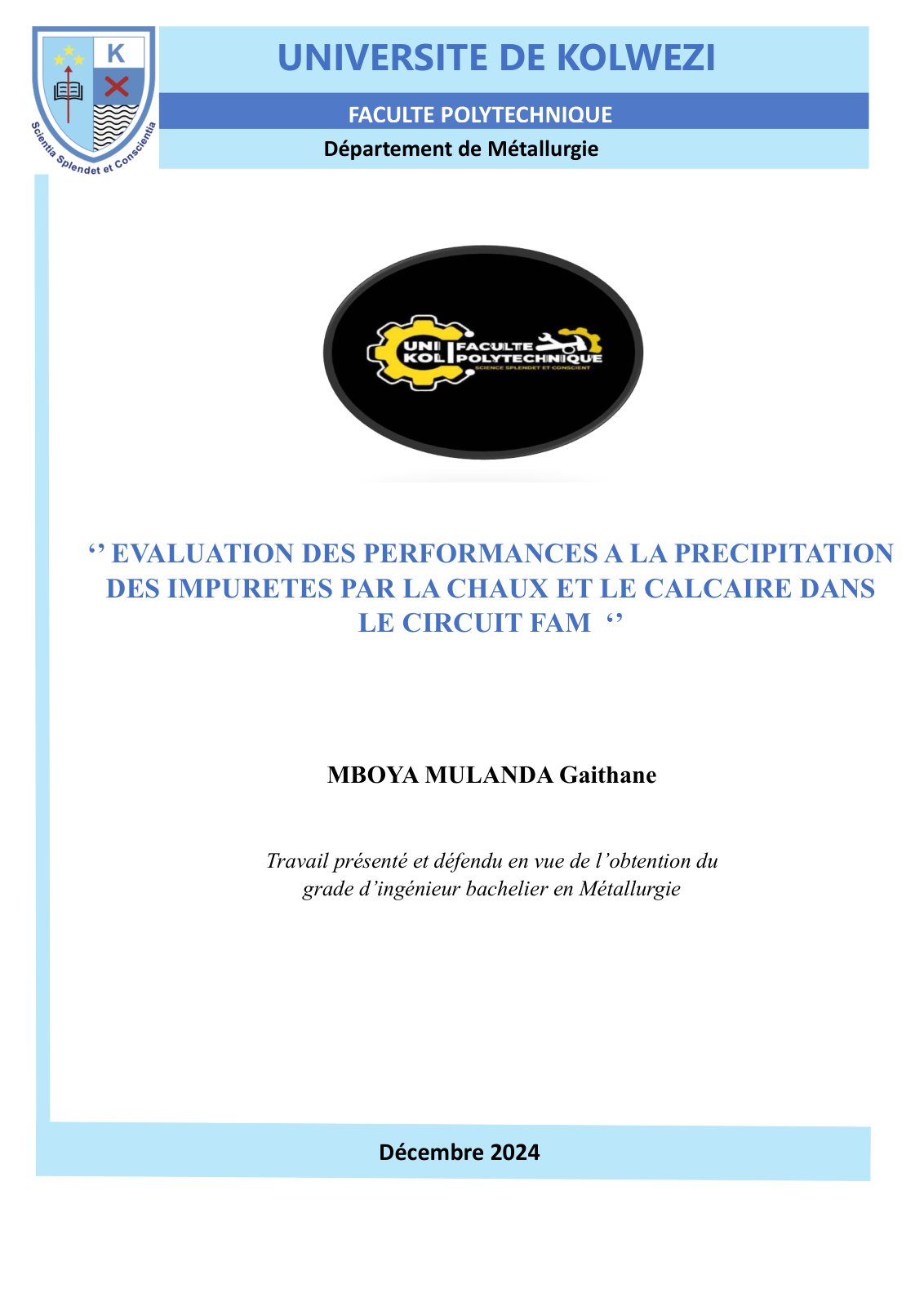 First page of gais gaithane defense