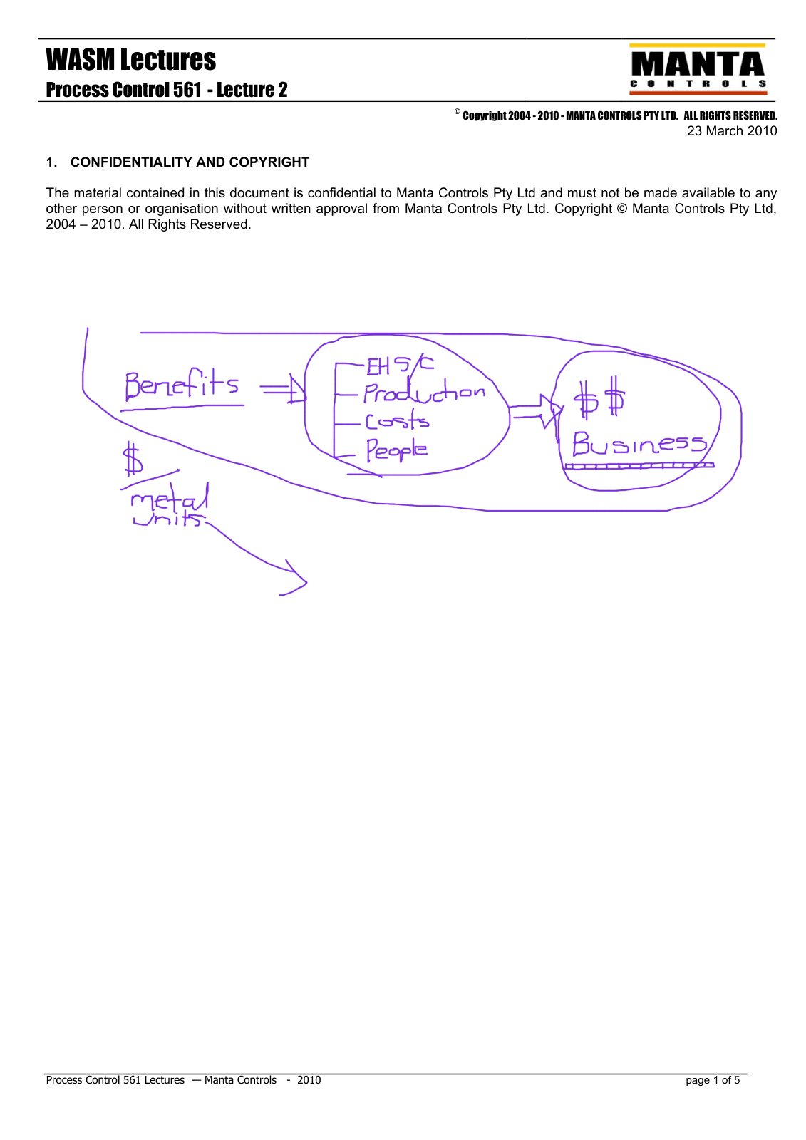 First page of Manta Controls   561   Lecture 2
