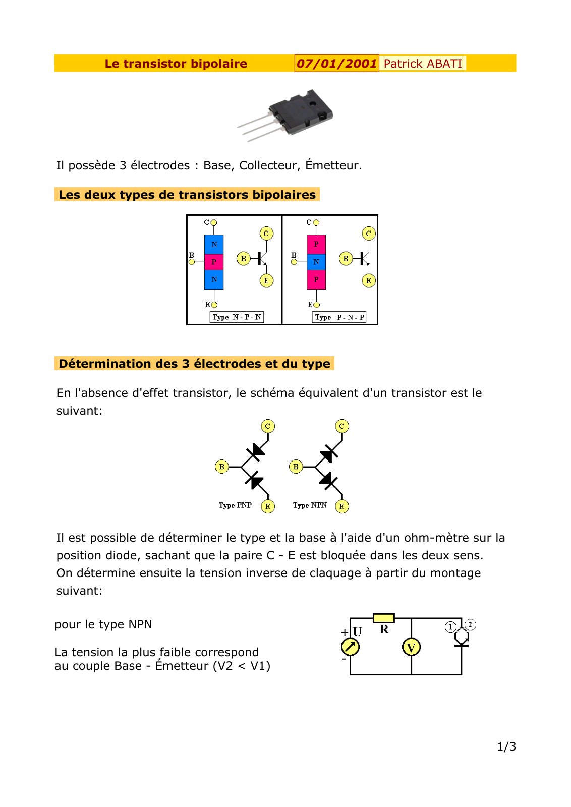 First page of transistor bipolaire (1)