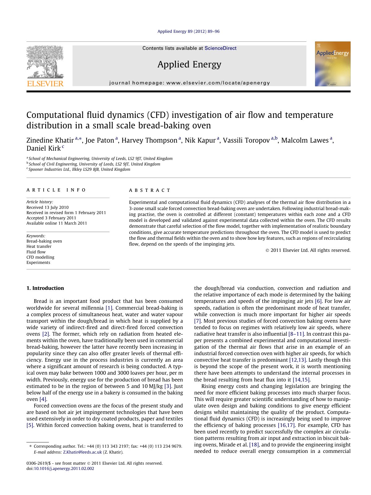 First page of Computational fluid dynamics CFD investi