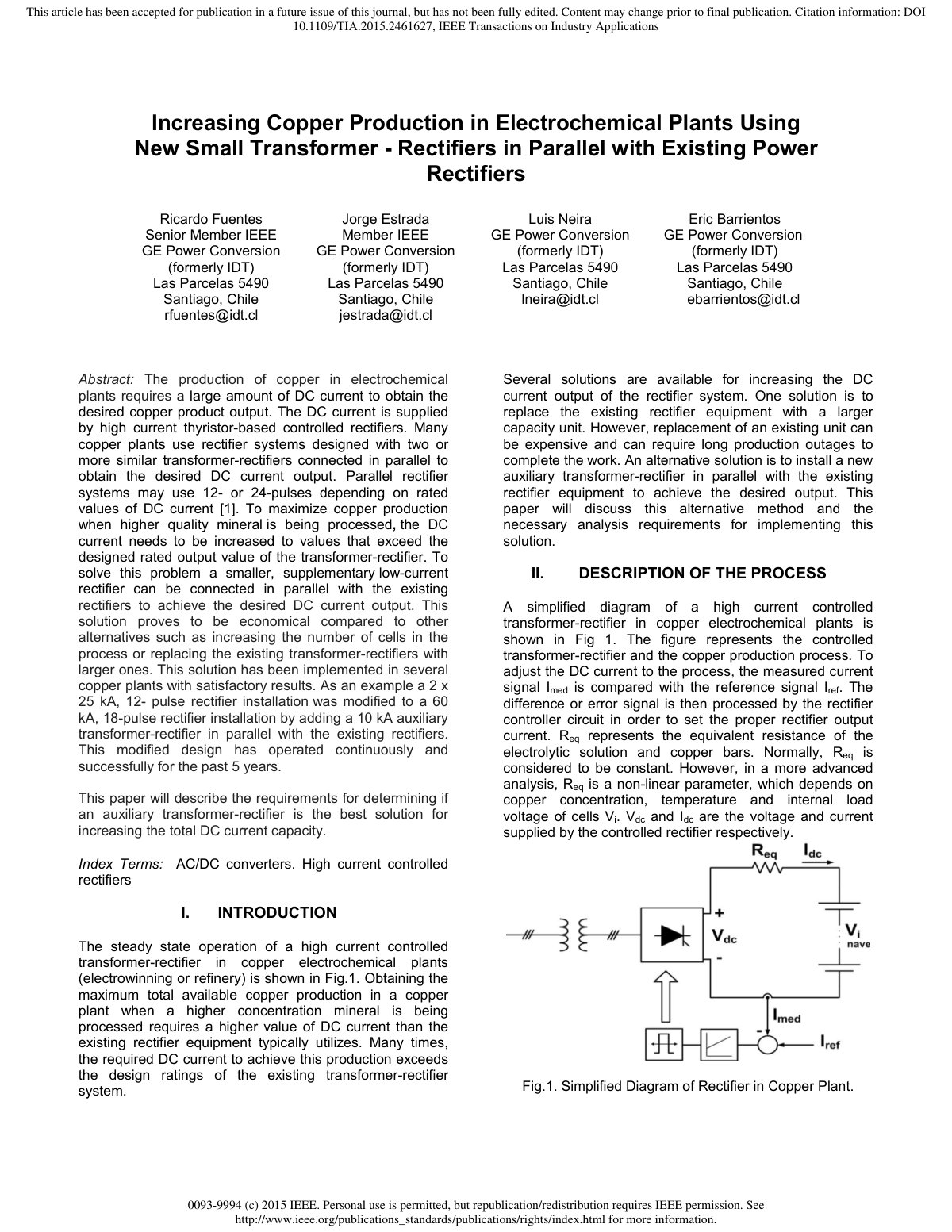 First page of Increasing copper production in electroc
