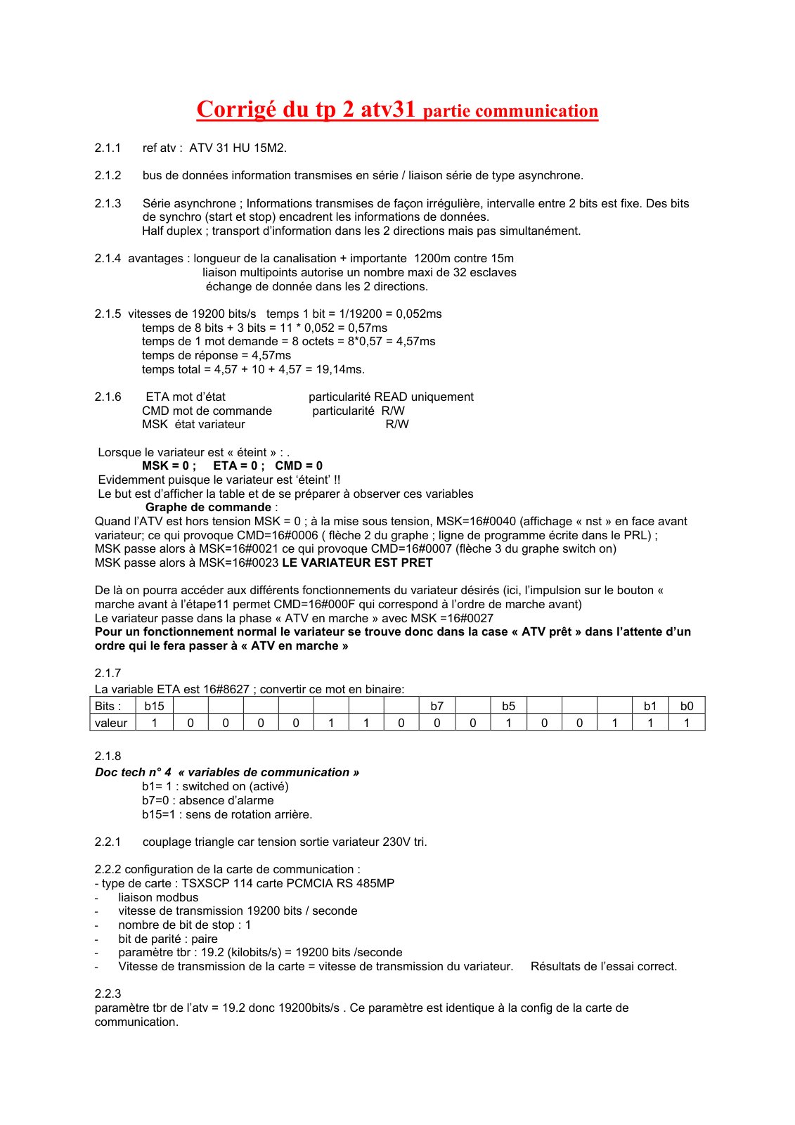 First page of tp atv31 corrige