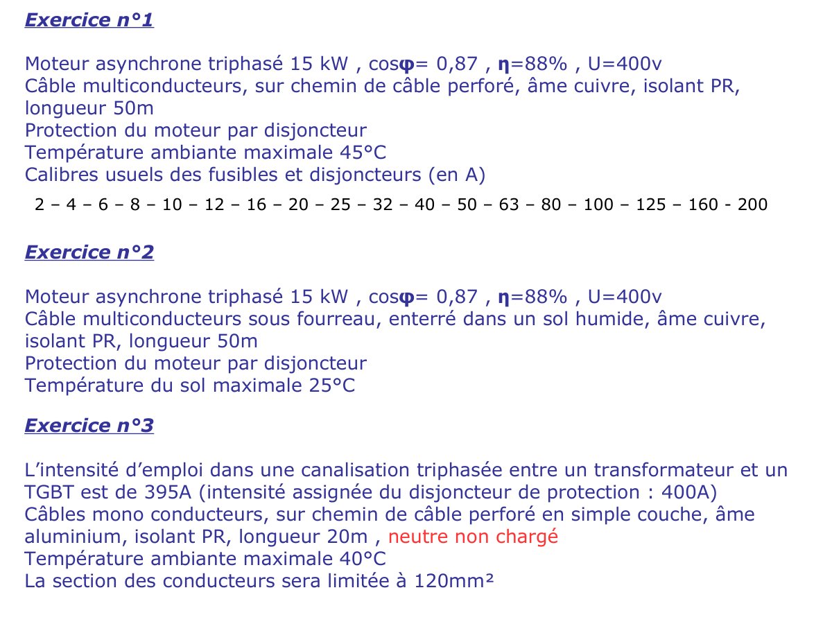 First page of exercices section