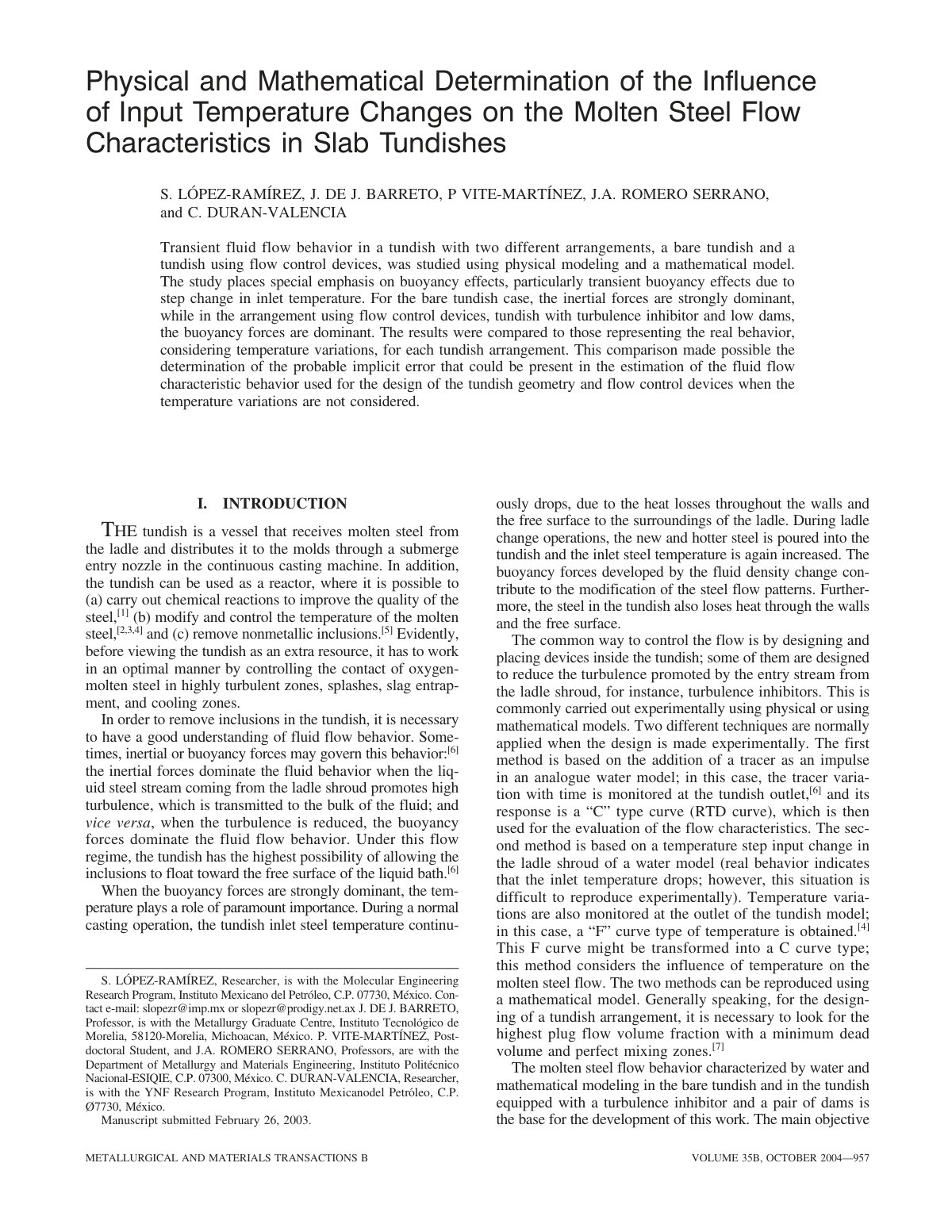 First page of Physical and mathematical determination