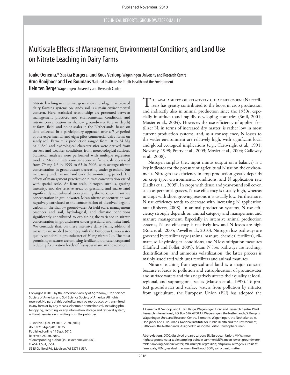 First page of Multiscale Effects of Management Environ