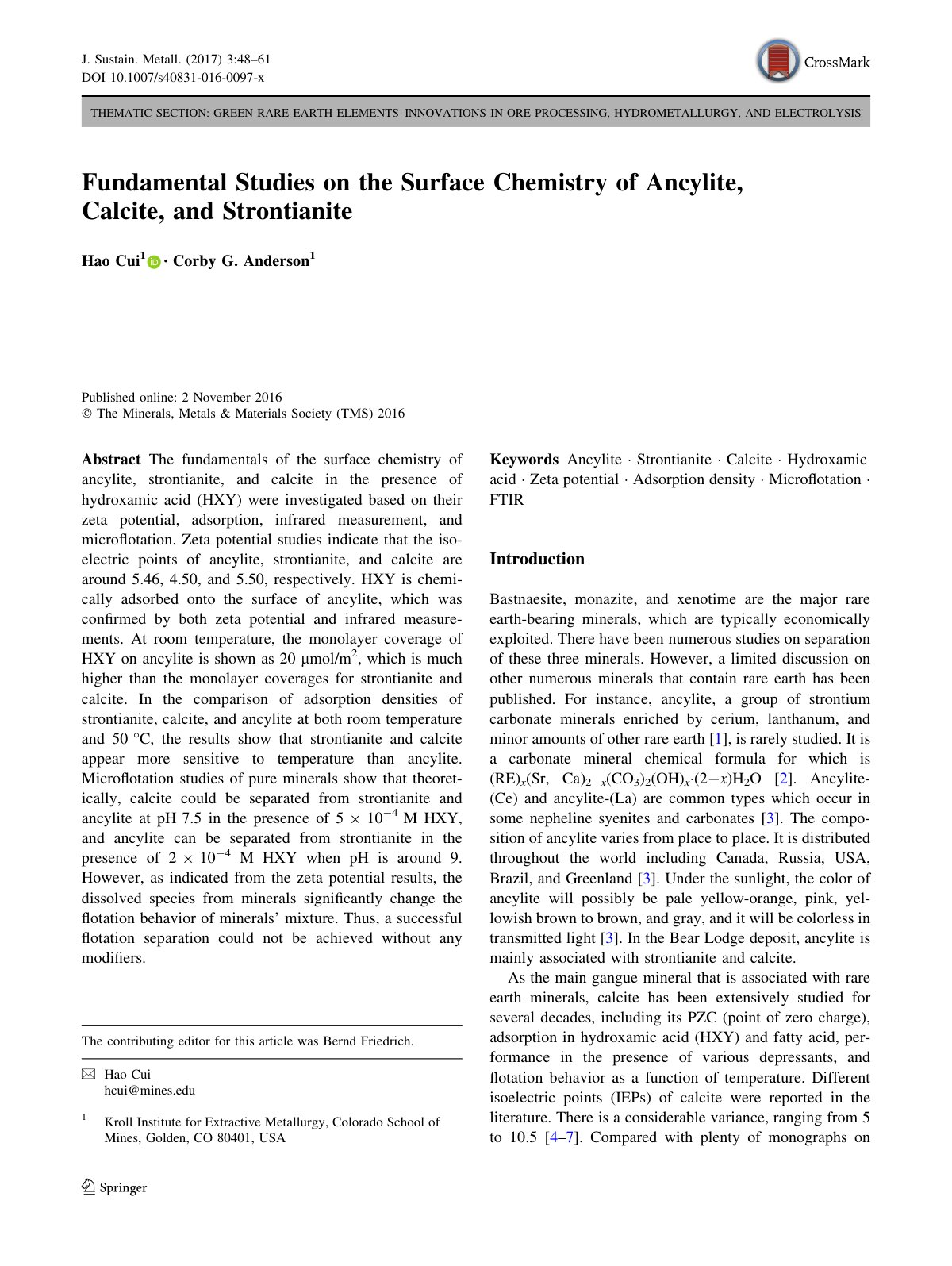 First page of Fundamental Studies on the Surface Chemi