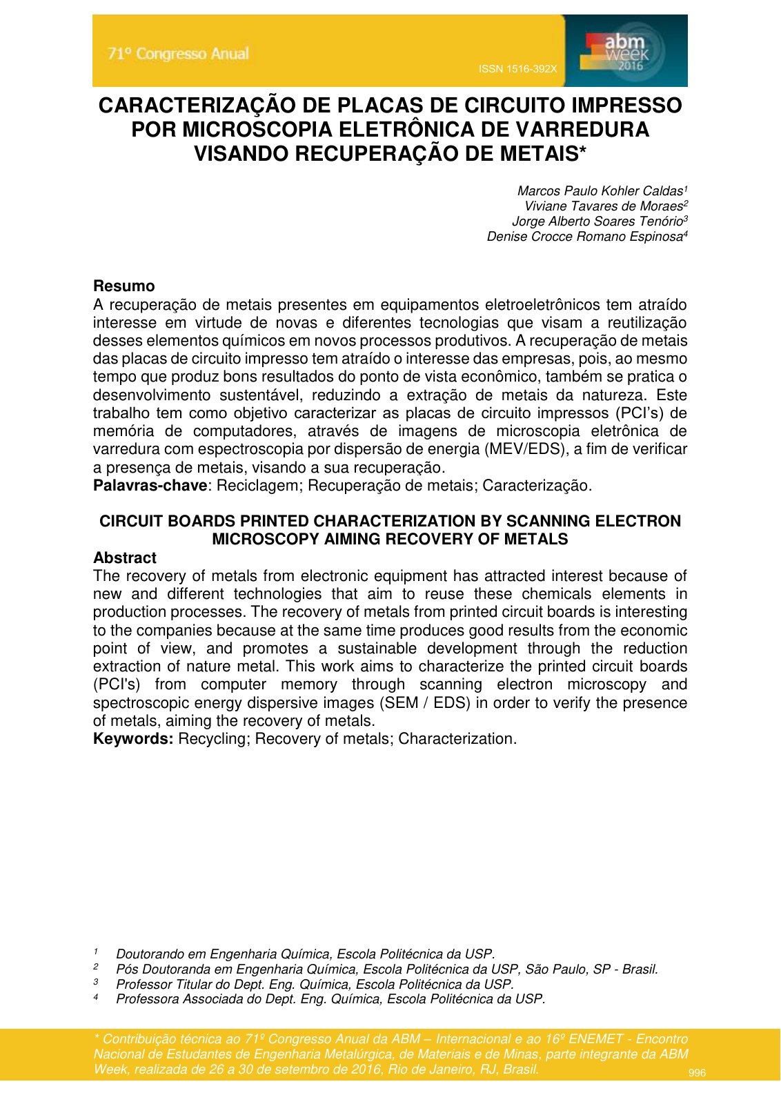 First page of Caracterizacao De Placas De Circuito Imp