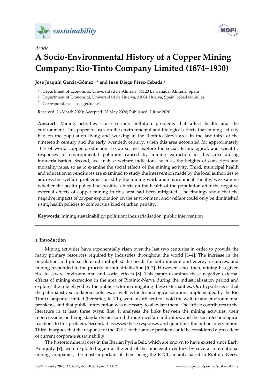 First page of A Socio Environmental History of a Coppe