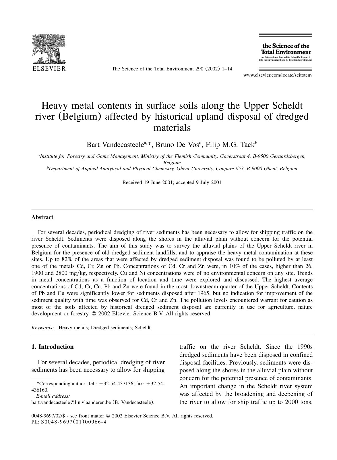 First page of Heavy metal contents in surface soils al