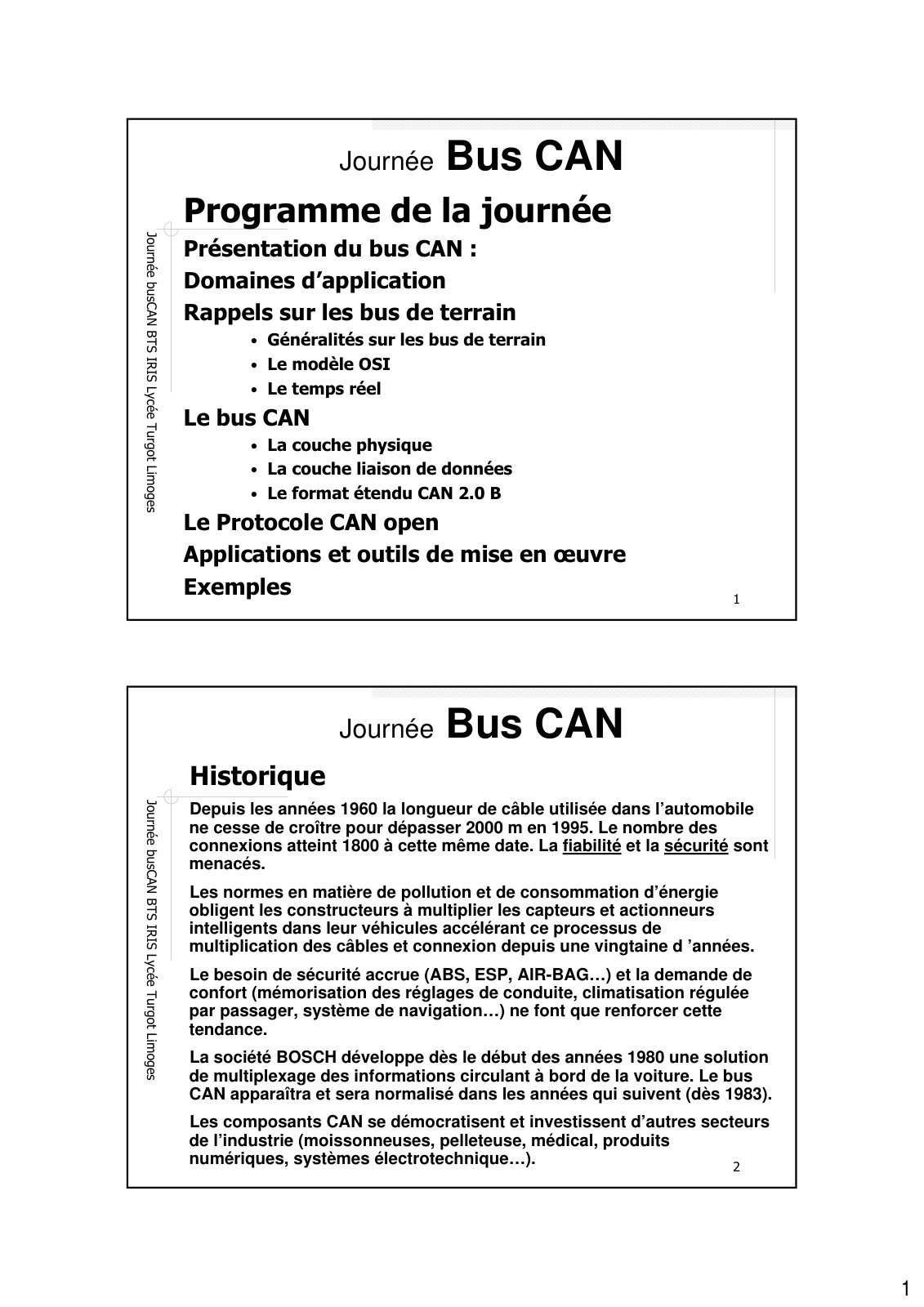 First page of Journée Bus CAN