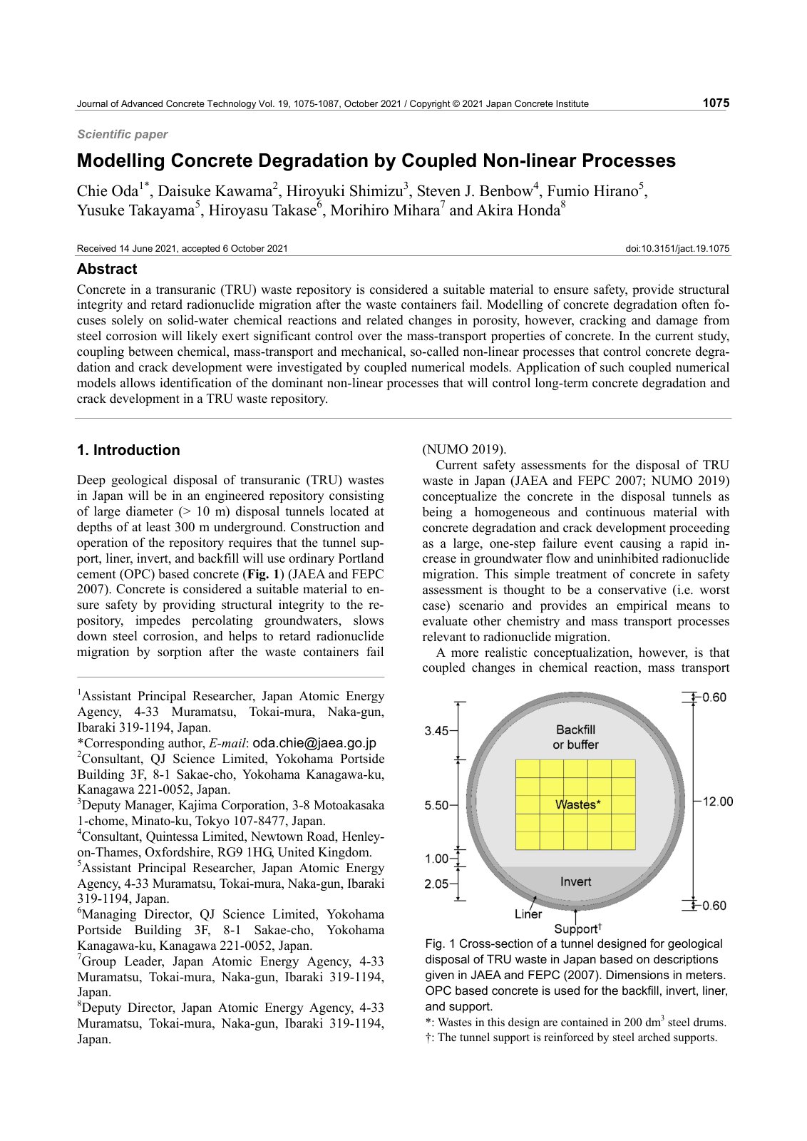 First page of Modelling Concrete Degradation by Couple