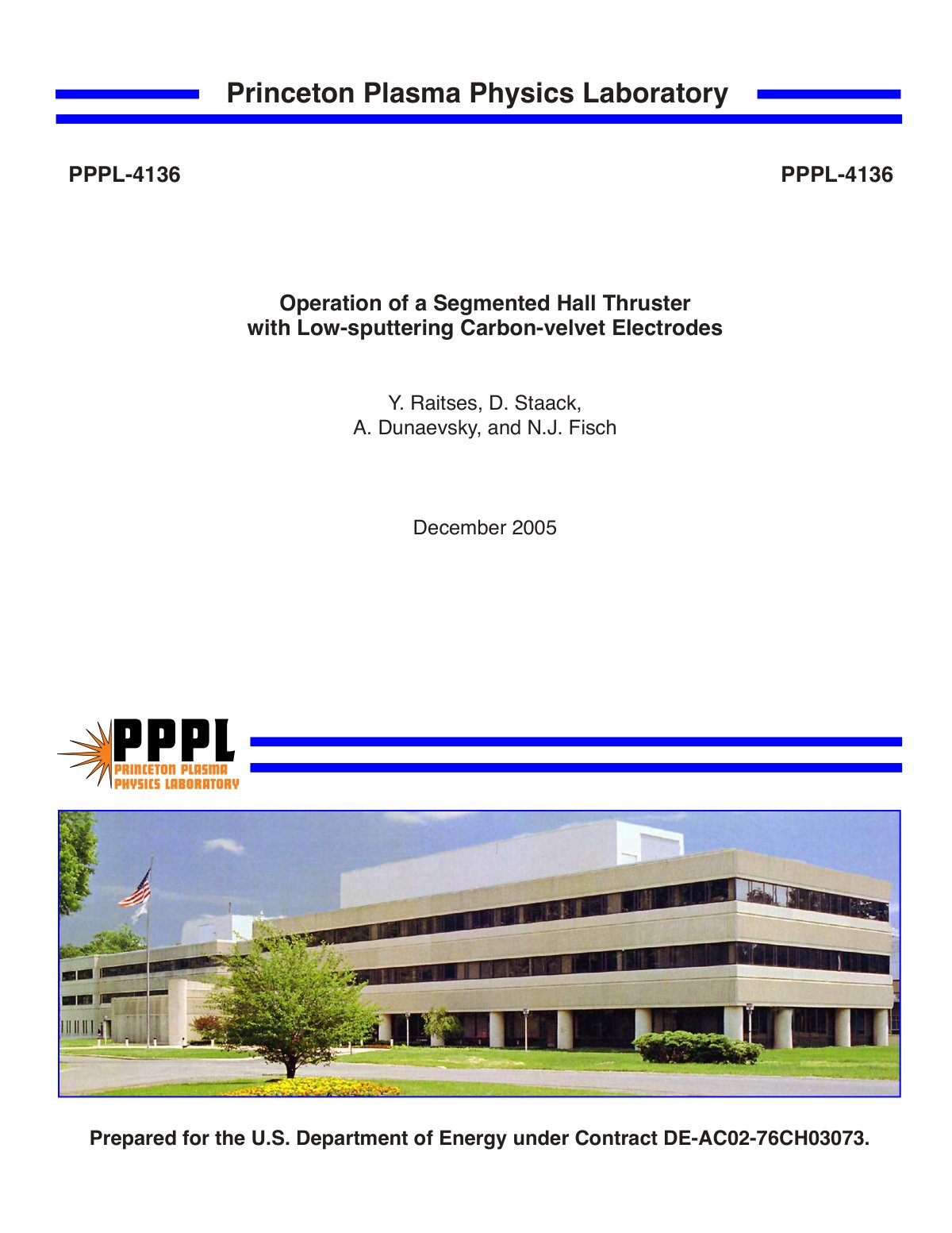 First page of Operation of a segmented Hall thruster w