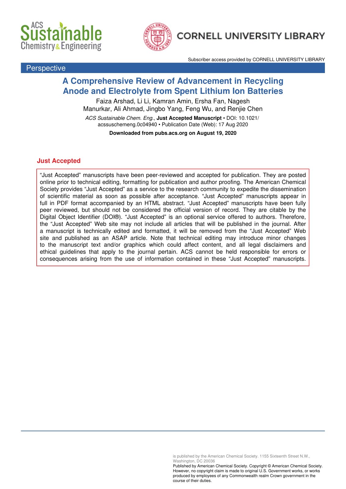 First page of A Comprehensive Review of the Advancemen