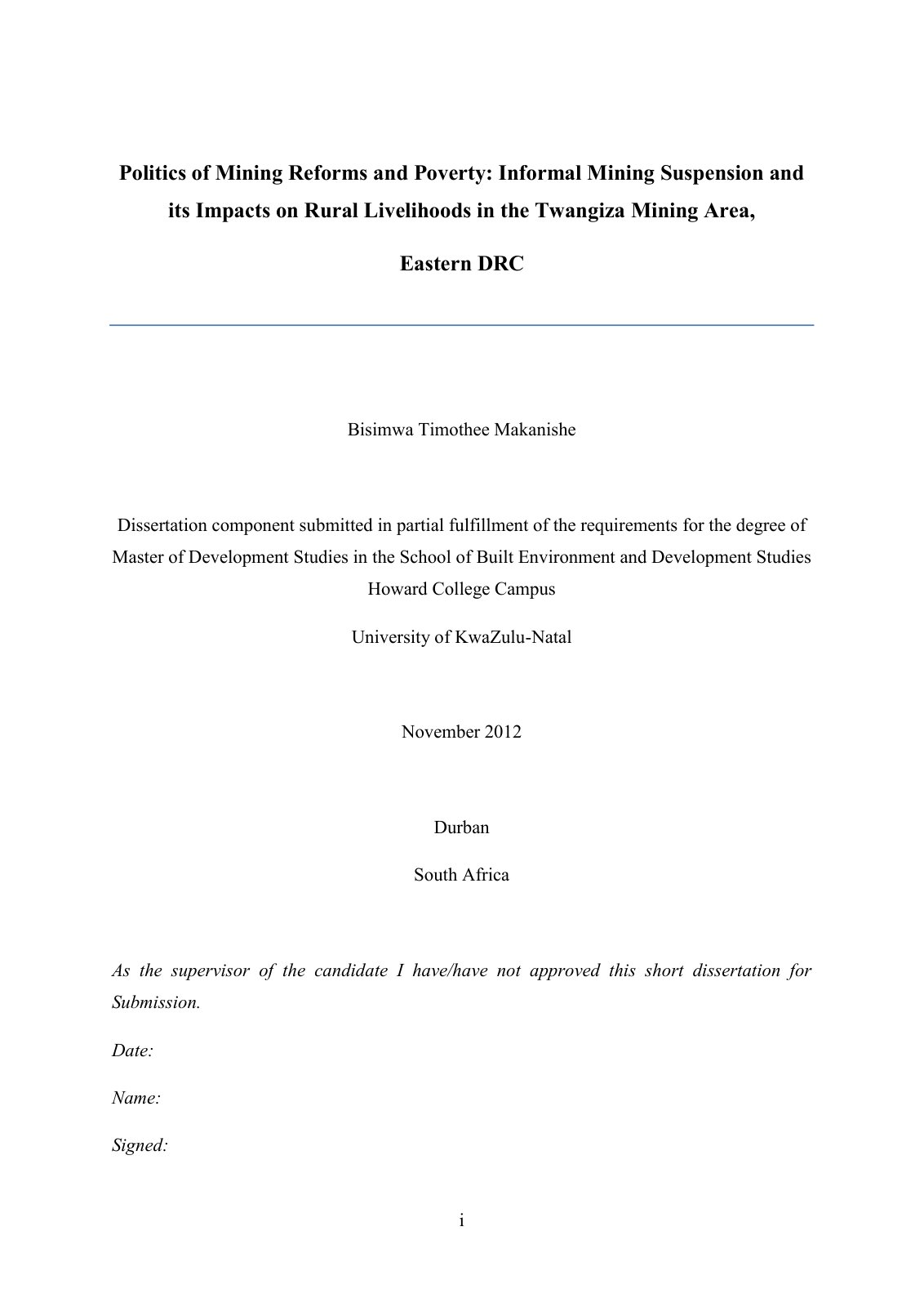First page of Politics of mining reforms and poverty i