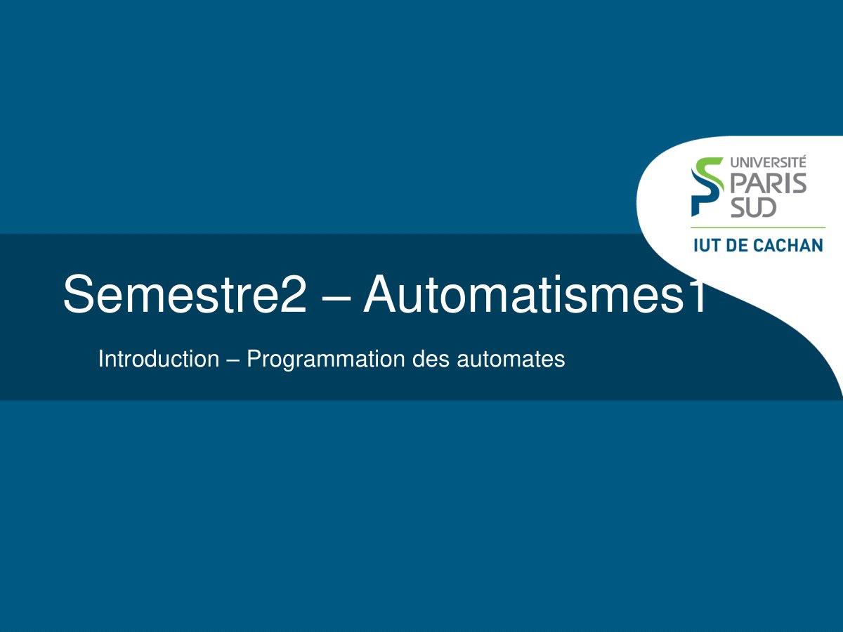 First page of Cours Automatismes 2 2015