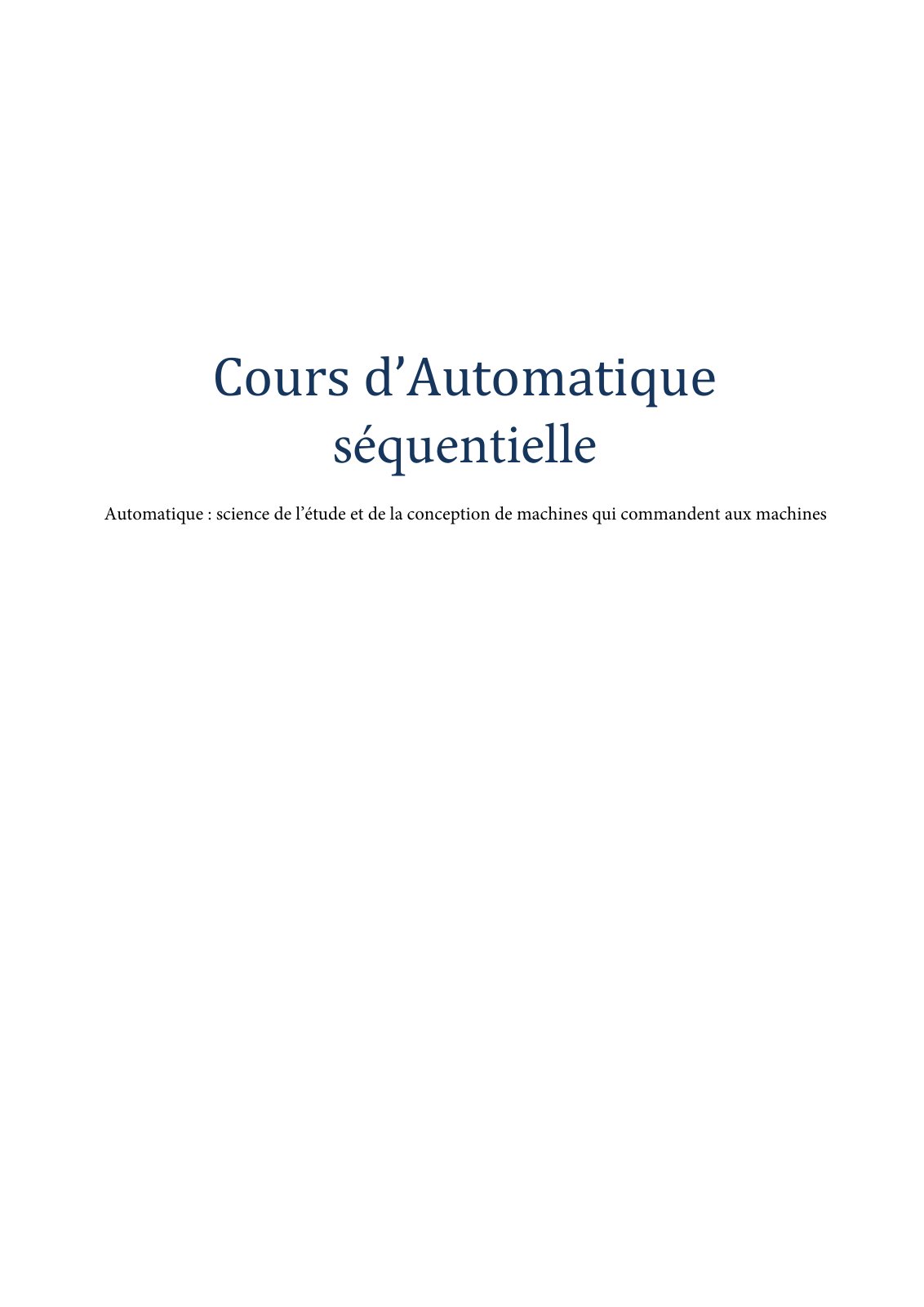 First page of automatique sequentielle