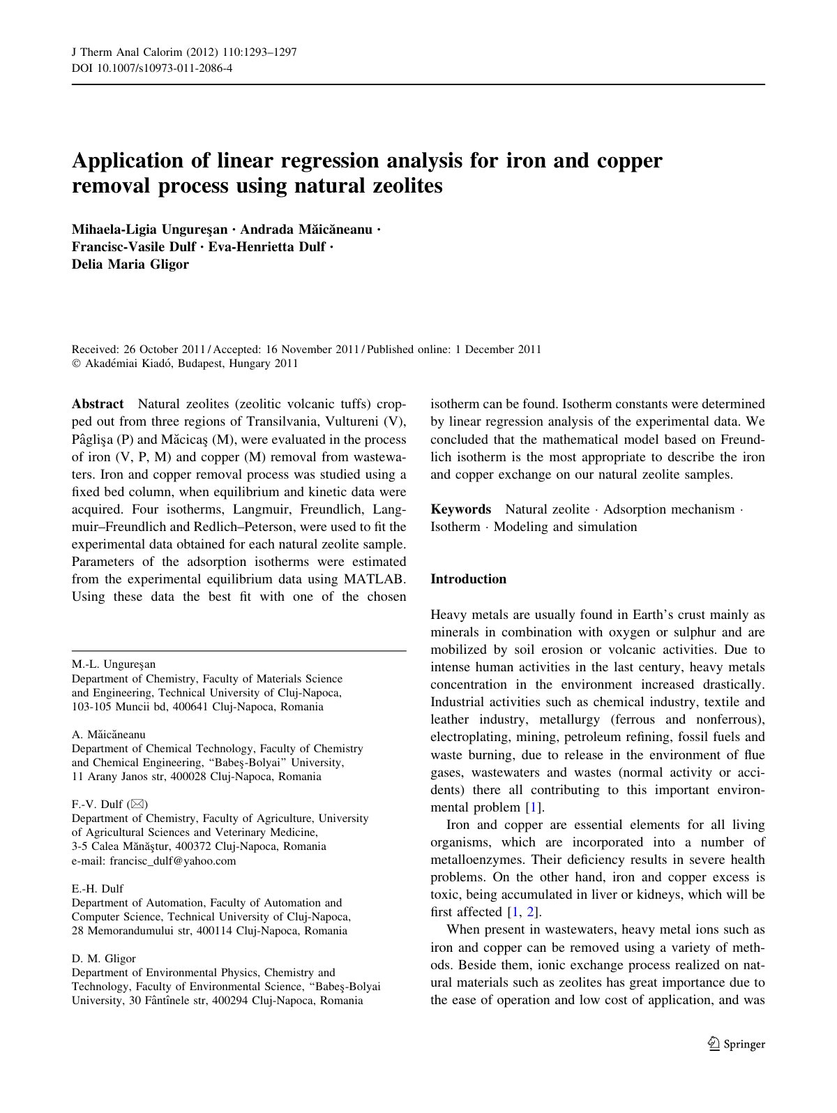 First page of Application of linear regression analysi