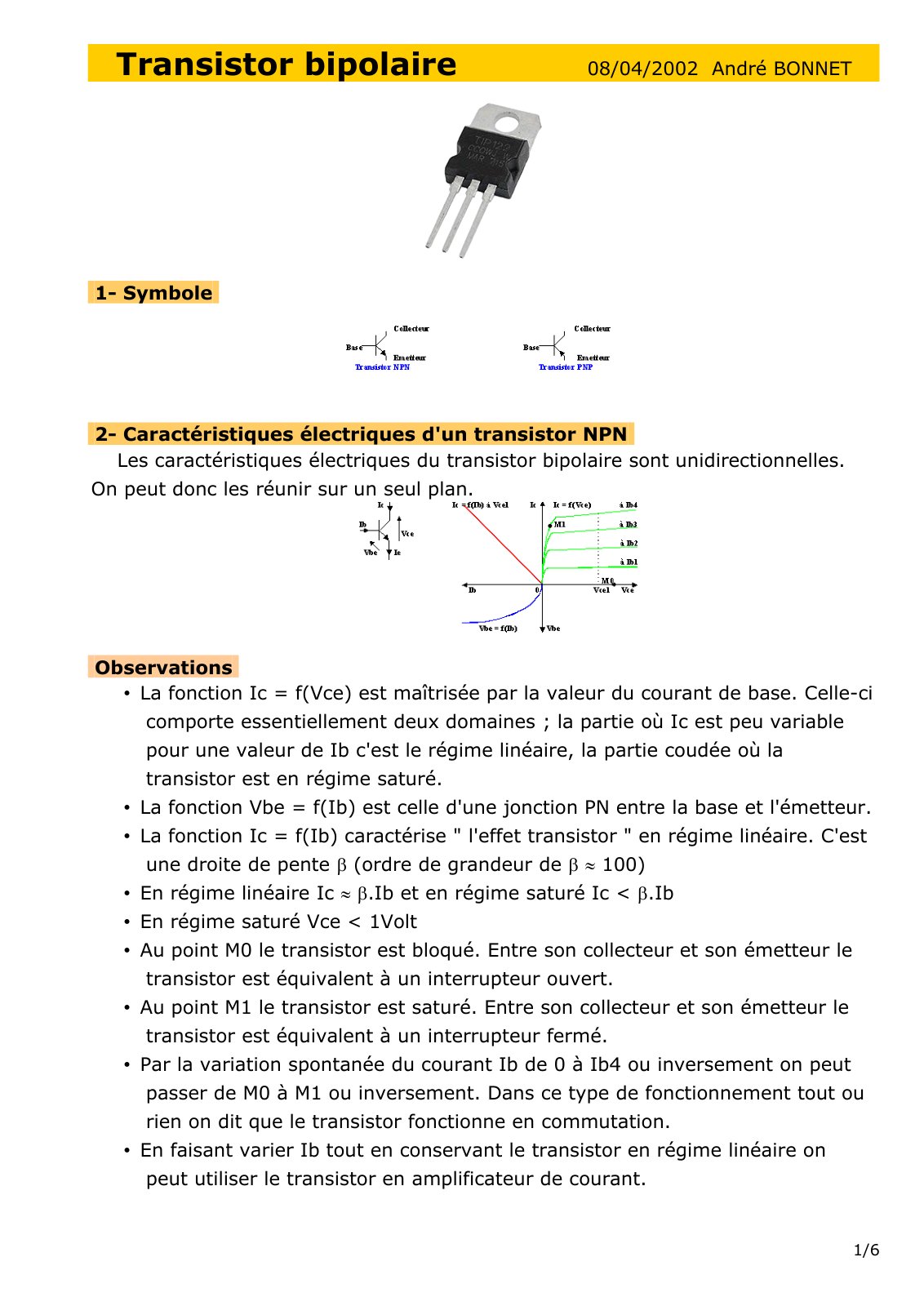First page of transistorbipolaire