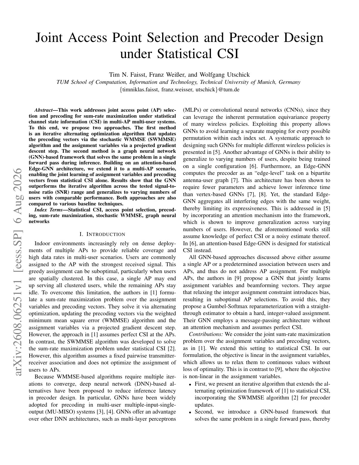 First page of 2026 Faisst Access Point Precoder Design