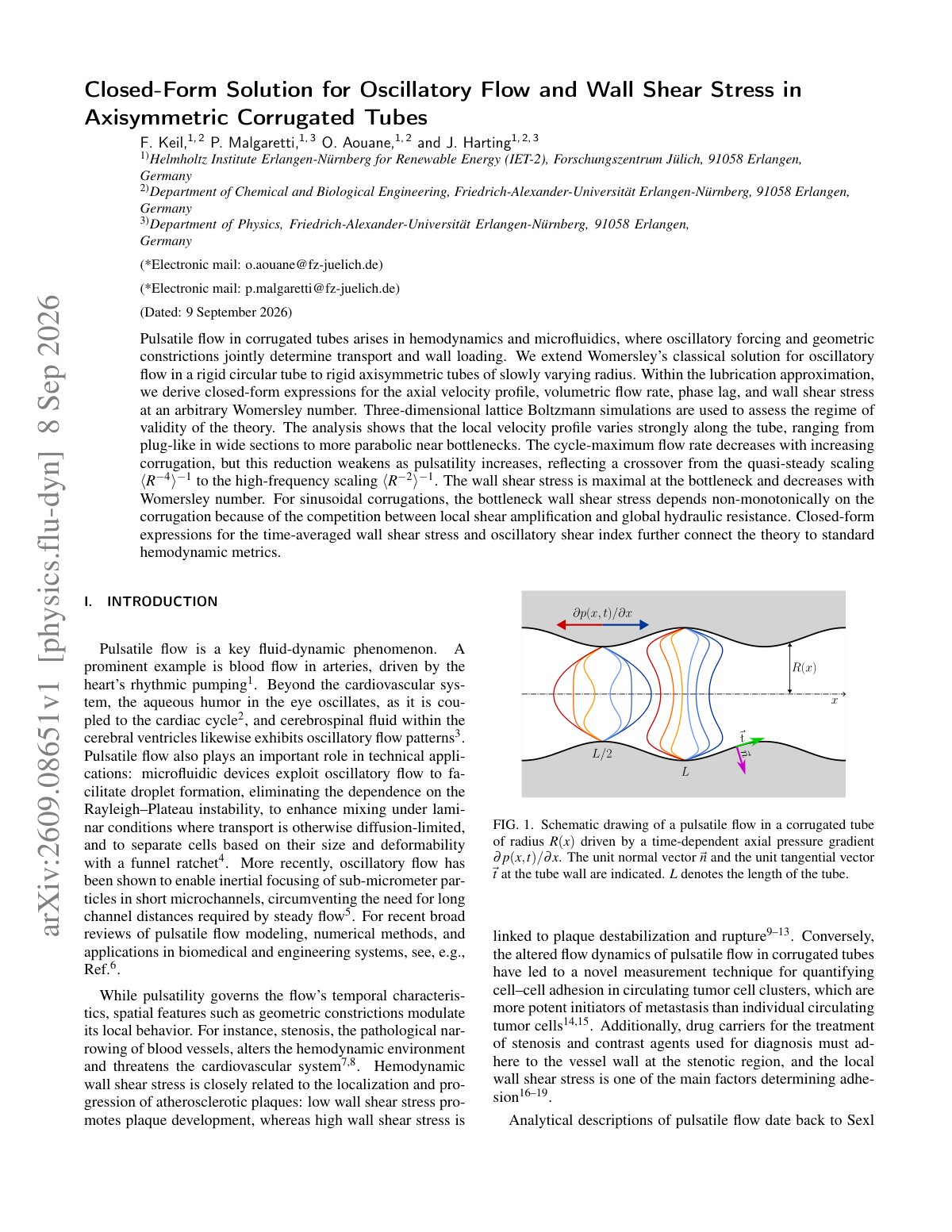 First page of 2026 Keil Oscillatory Flow Corrugated Tubes
