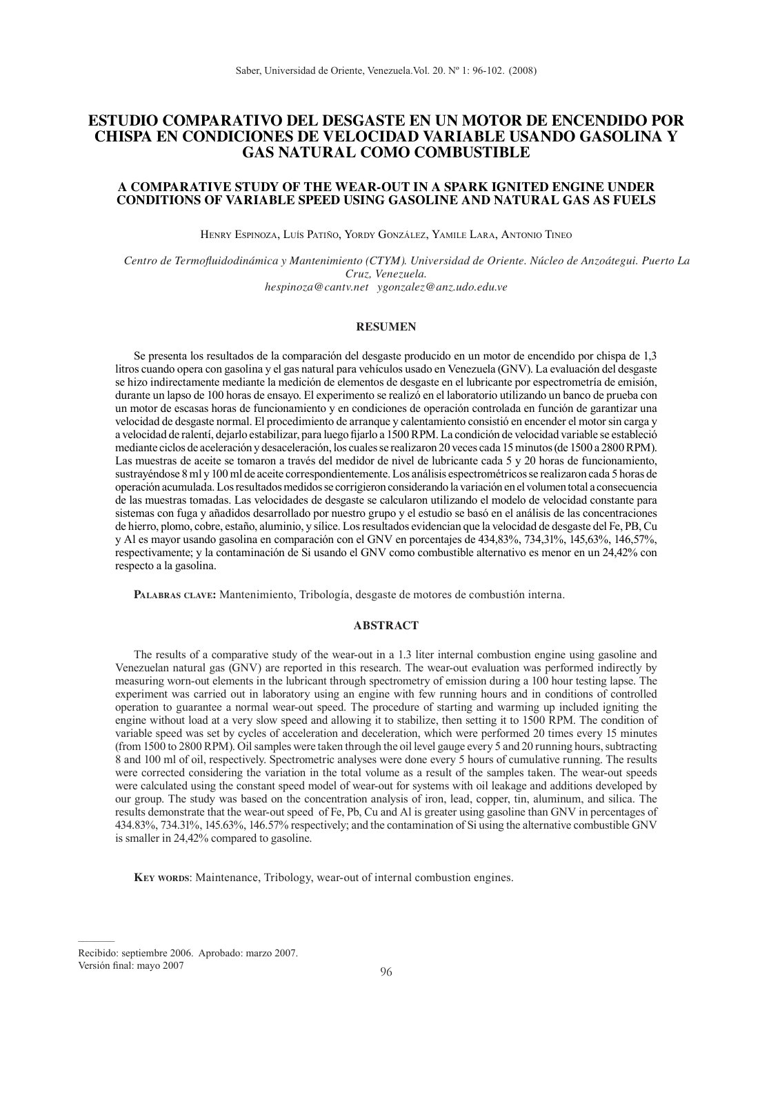 First page of A Comparative Study of the Wear Out in a