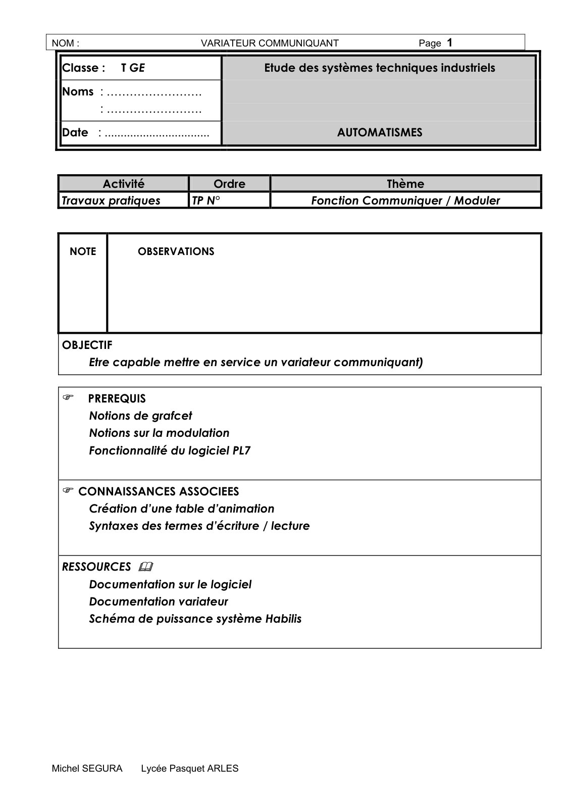 First page of tp1 atv31