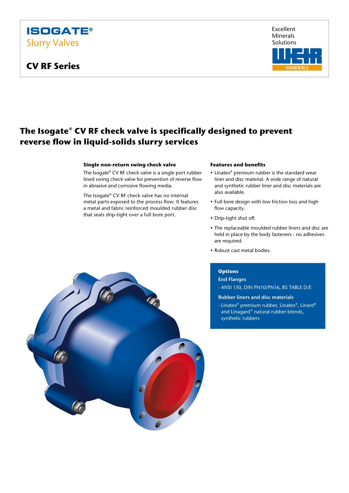 First page of ISOGATE Slurry Valves CV RF Series PREVIEW