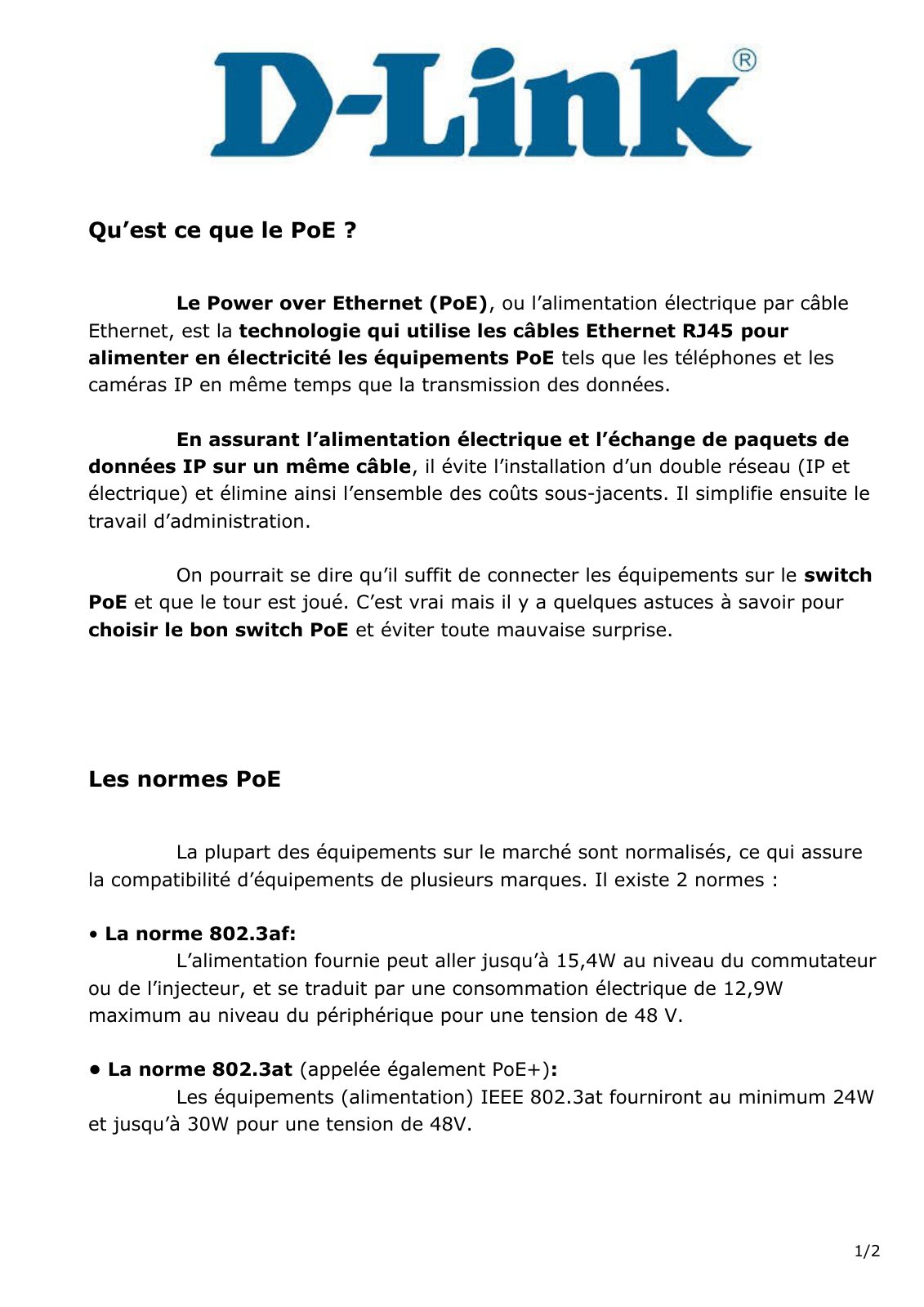First page of Qu’est ce que le PoE ?