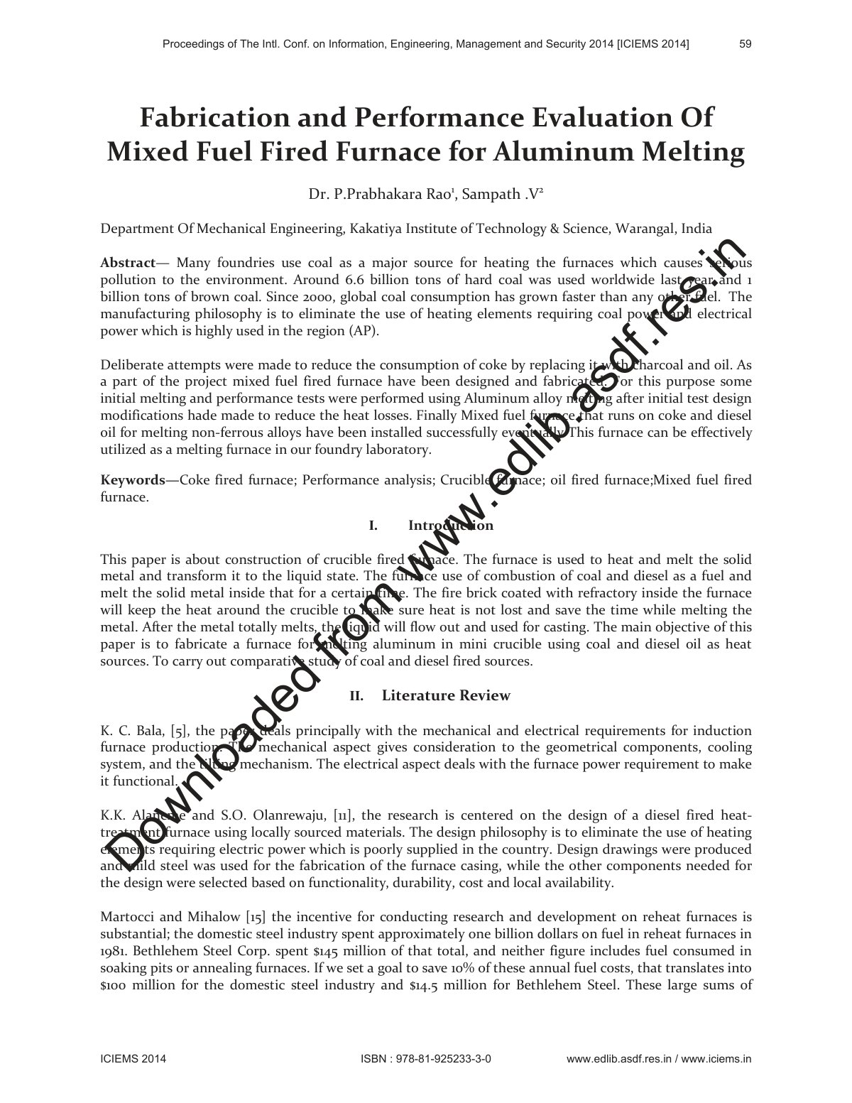 First page of Fabrication and Performance Evaluation o