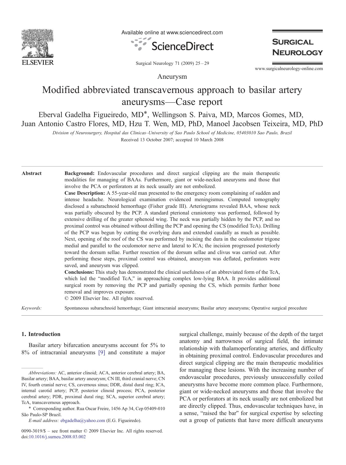 First page of Modified abbreviated transcavernous appr