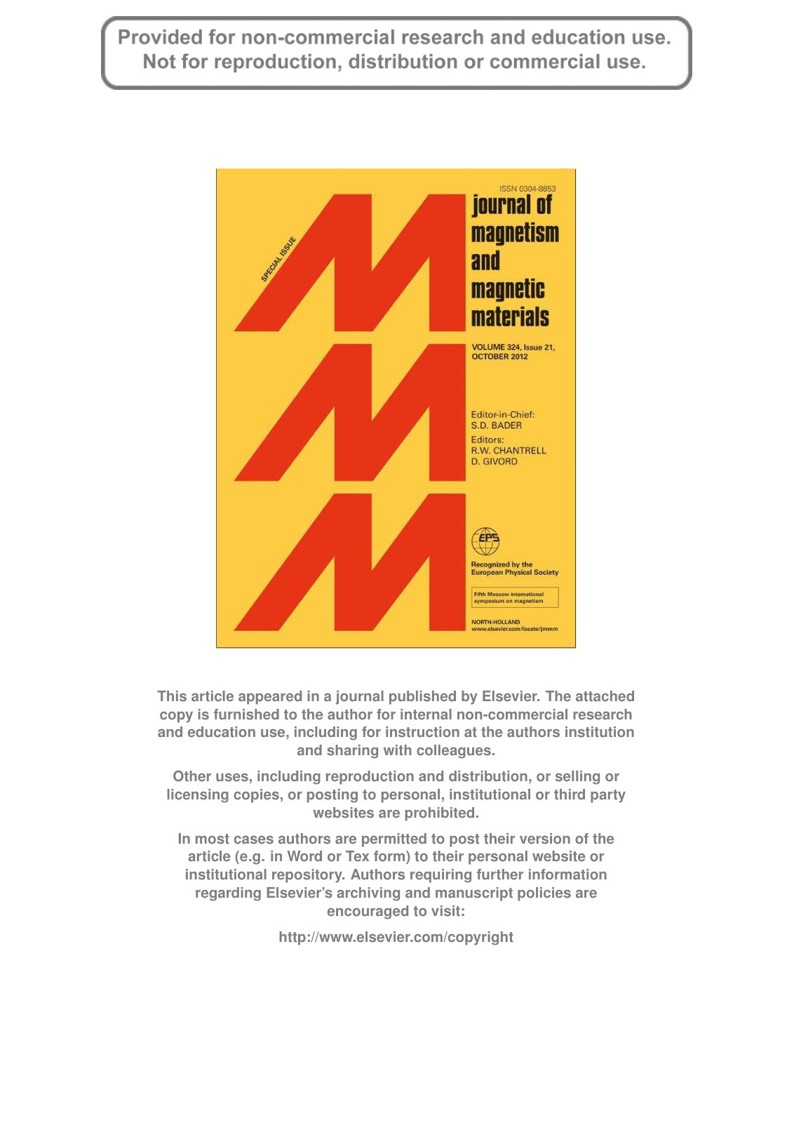 First page of Magnetocaloric effect and multifunctional properties of Ni–Mn-based Heusler alloys