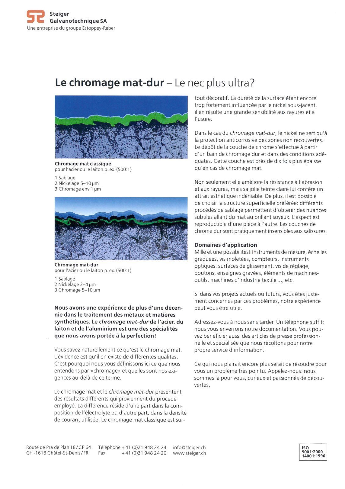 First page of Le chromage mat dur