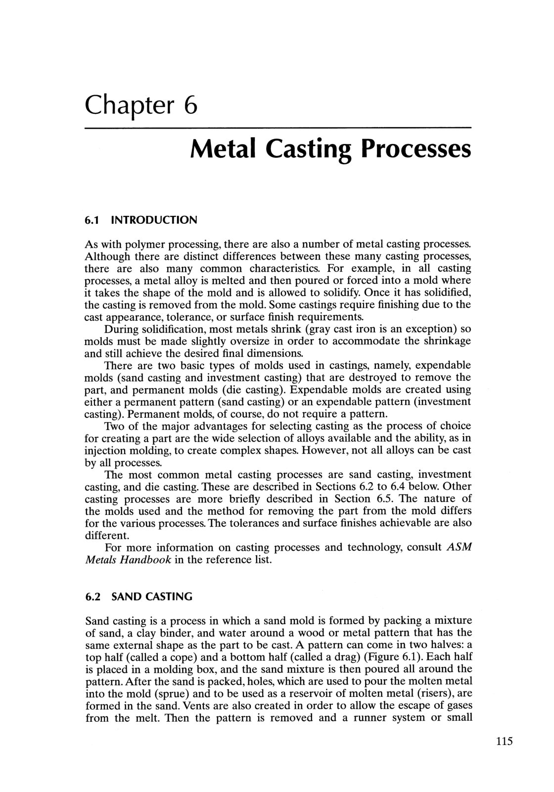 First page of Metal Casting Processes