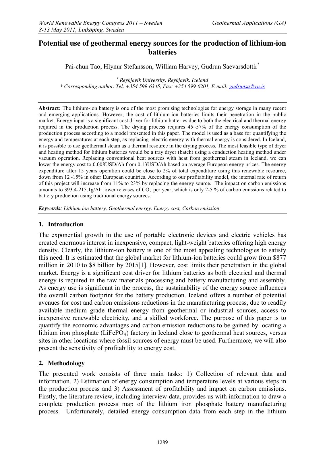 First page of Potential use of geothermal energy sourc