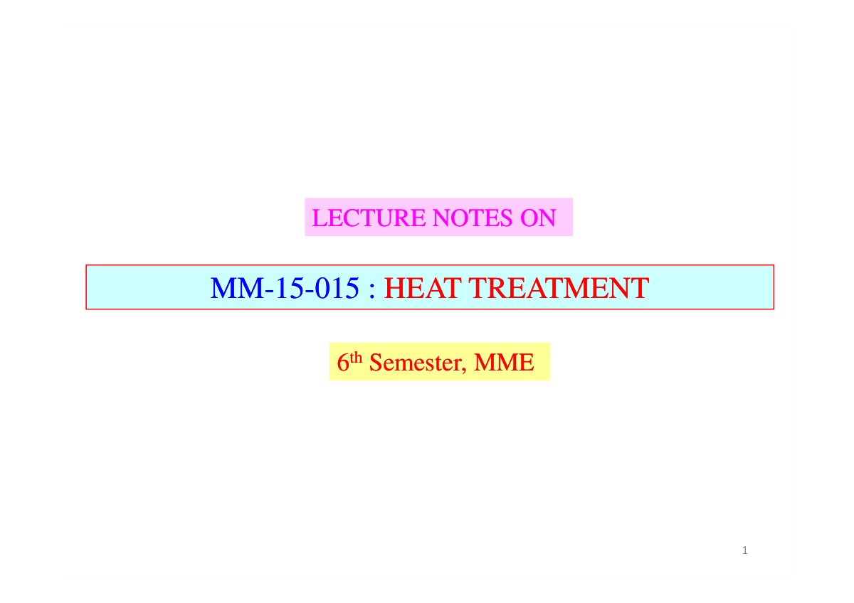 First page of LECTURE NOTES ON