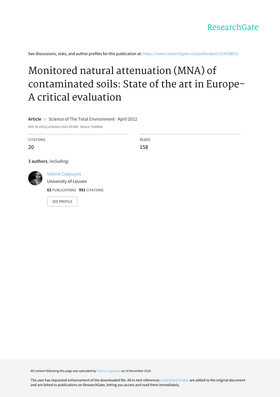 First page of Monitored natural attenuation MNA of con