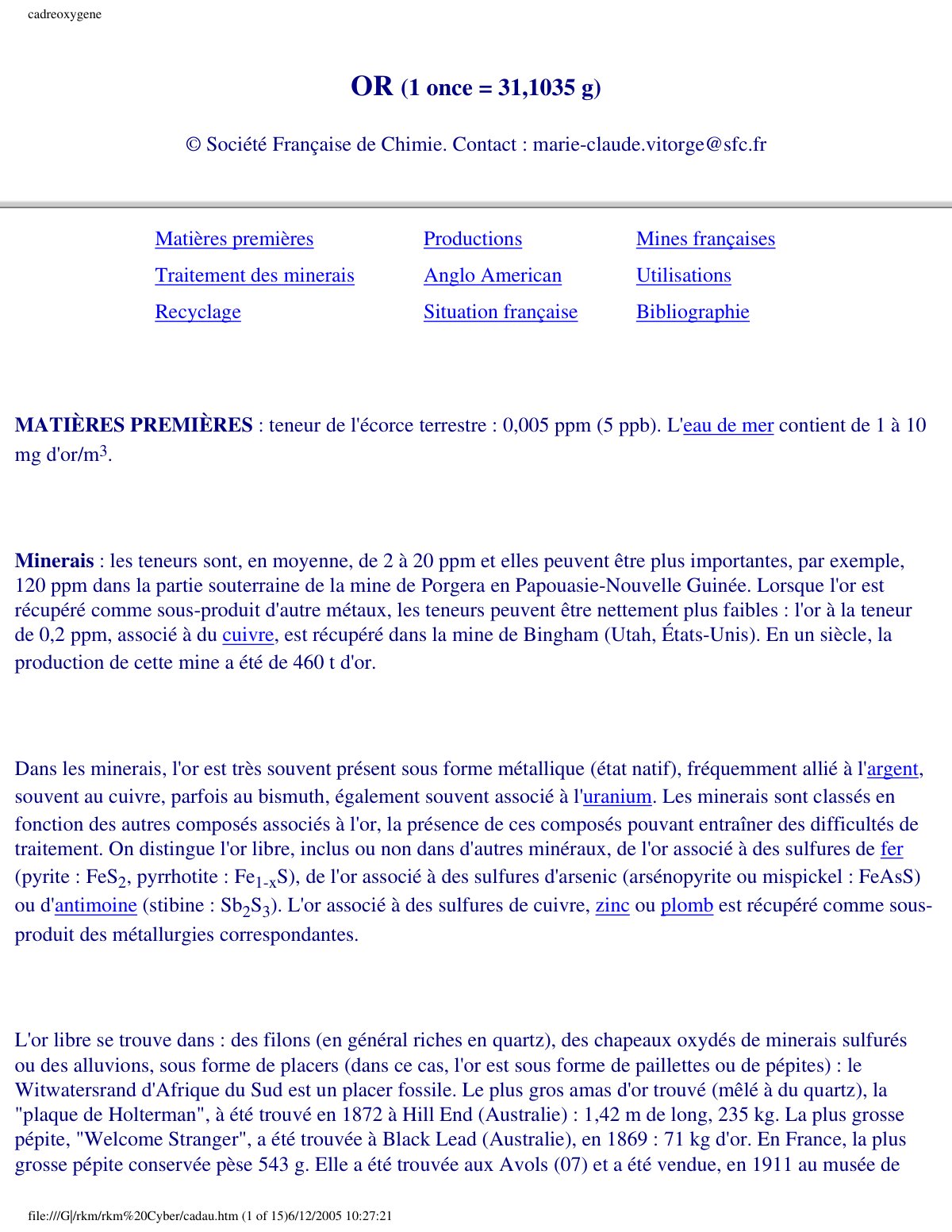 First page of Production Or