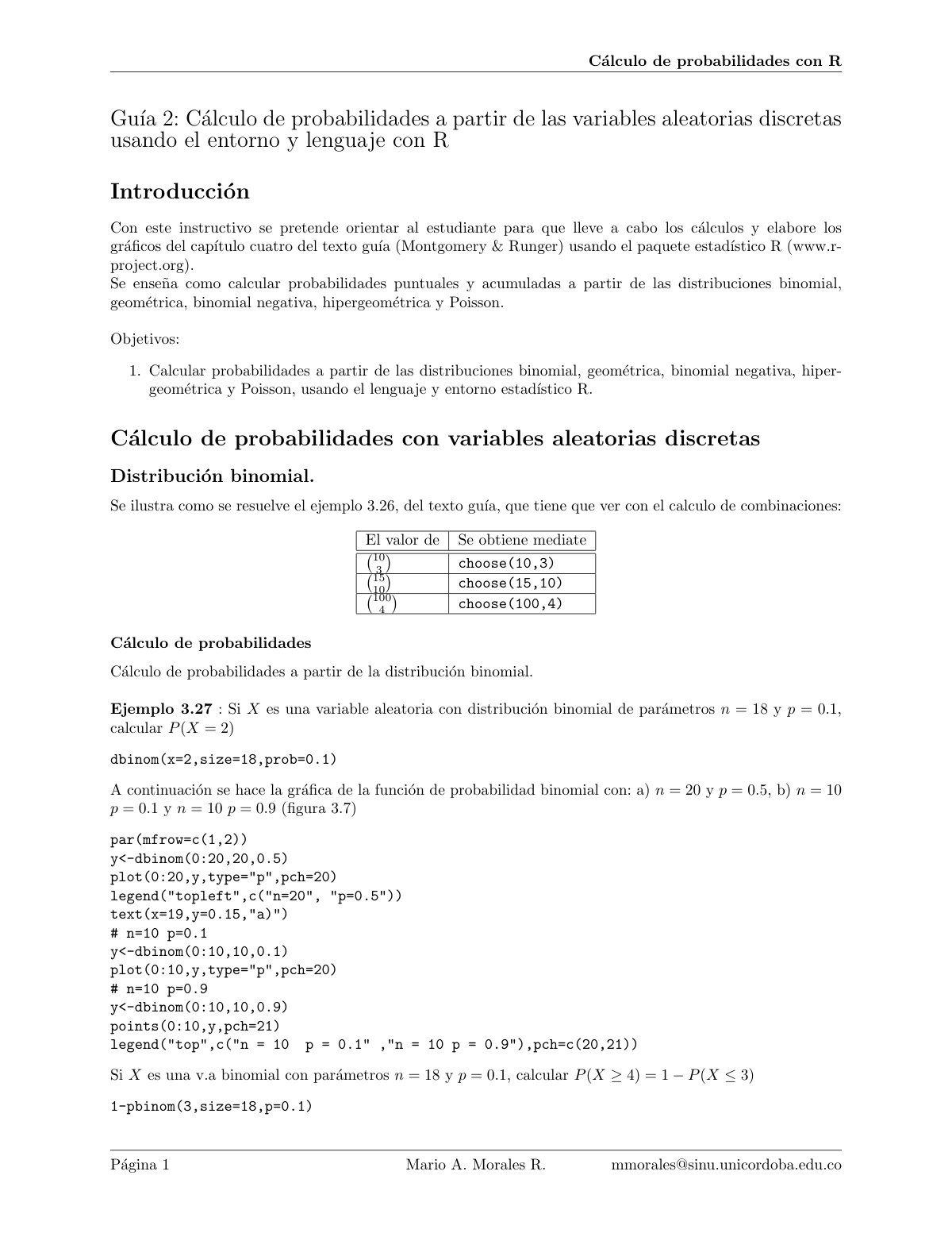 First page of Guia De Trabajo VAdiscretas