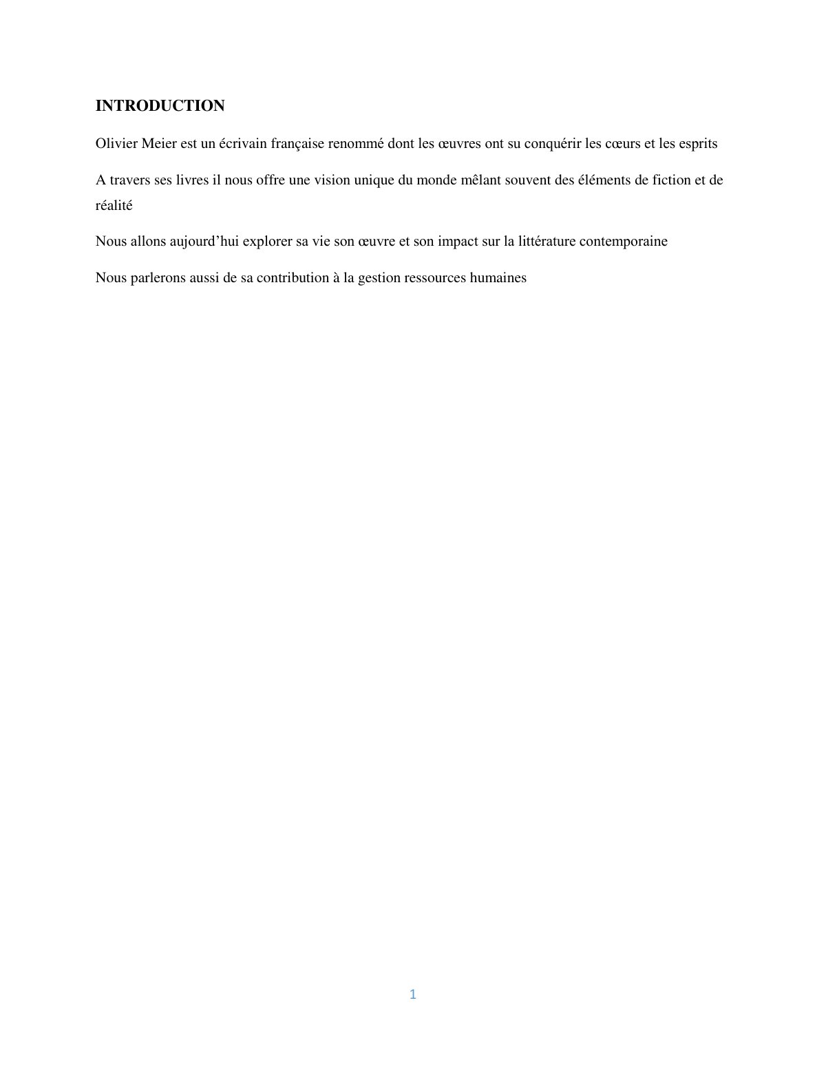 First page of EXPOSER GRH GROUPE 19