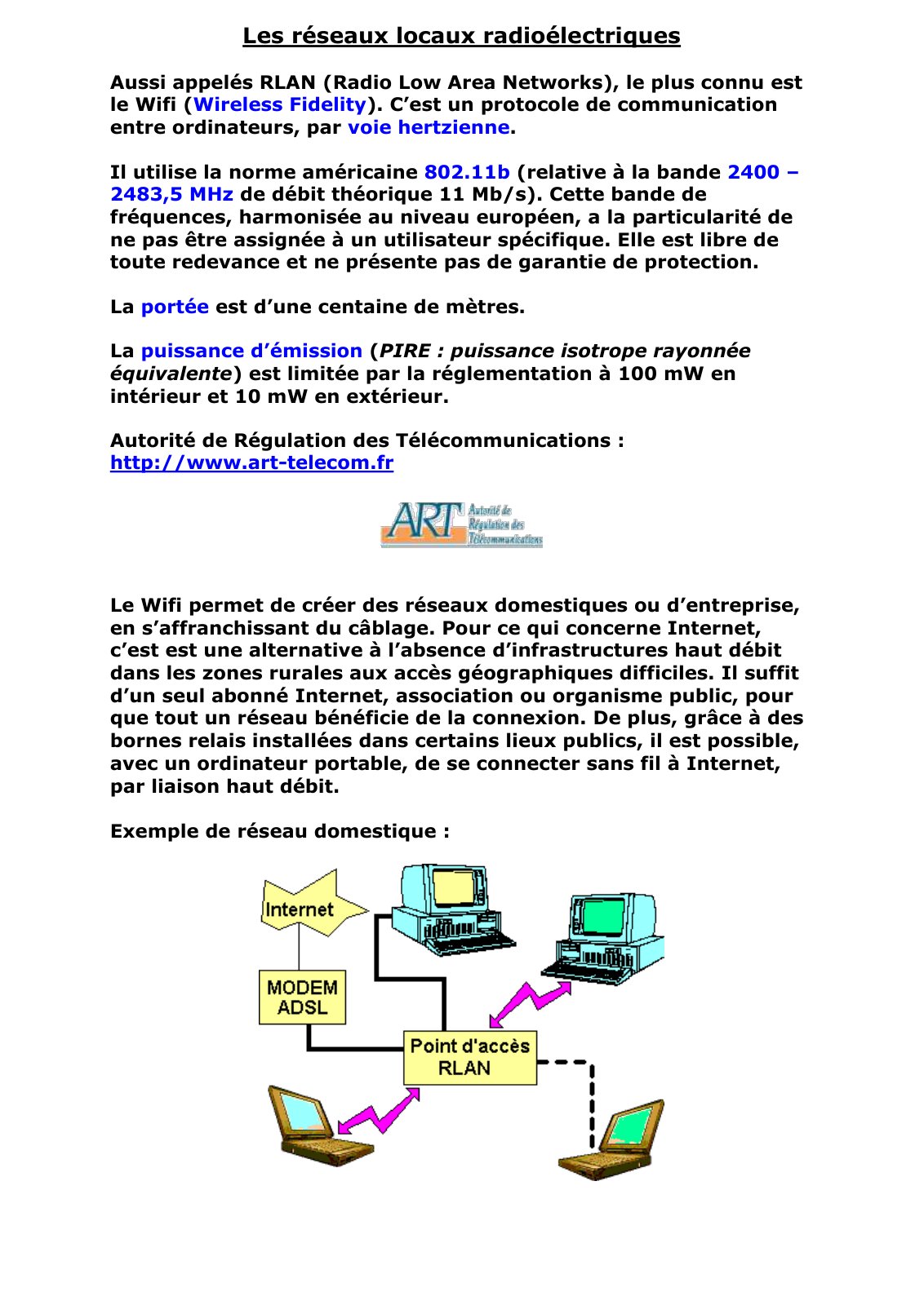 First page of Les réseaux locaux radioélectriques