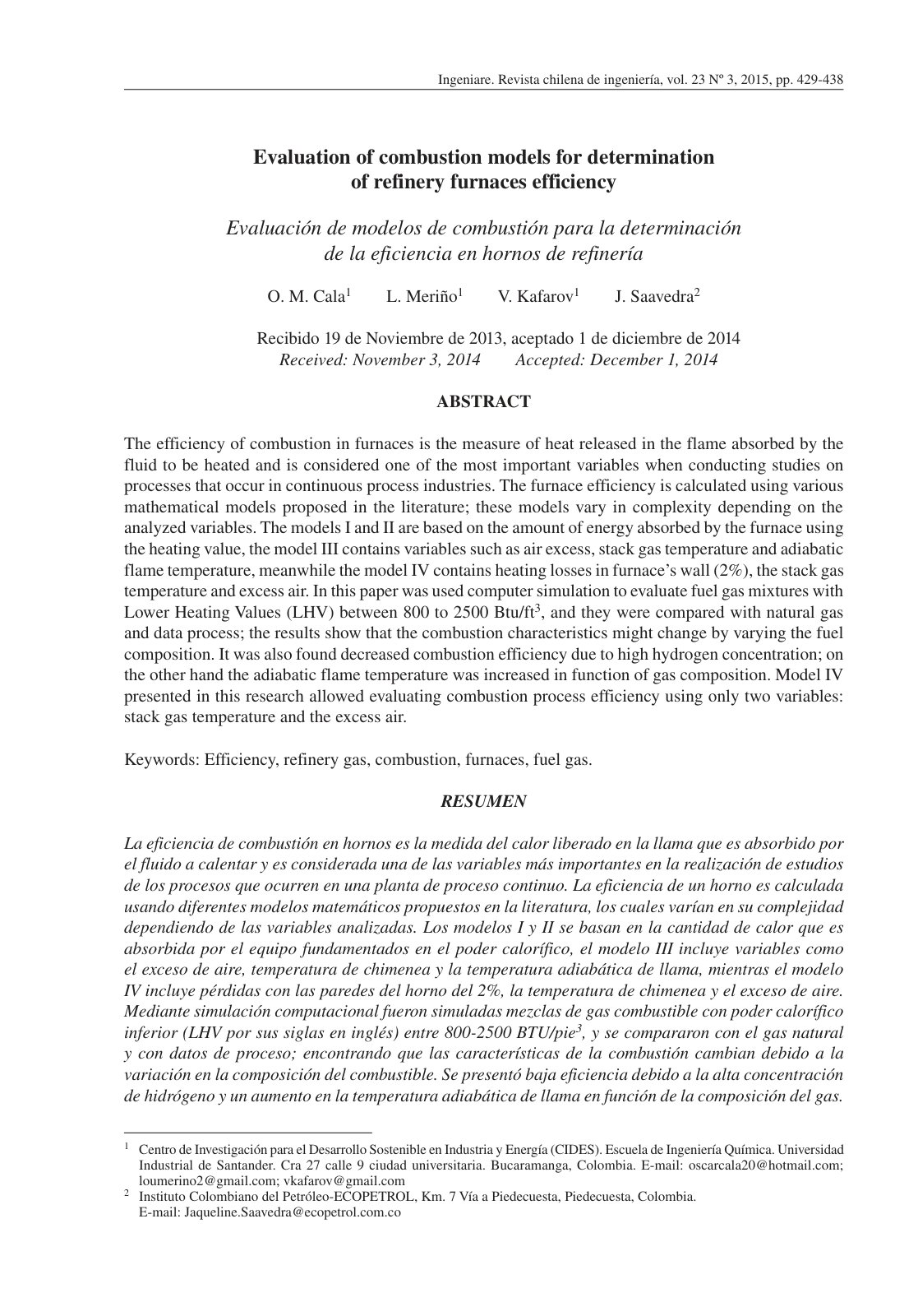 First page of Evaluation of combustion models for dete