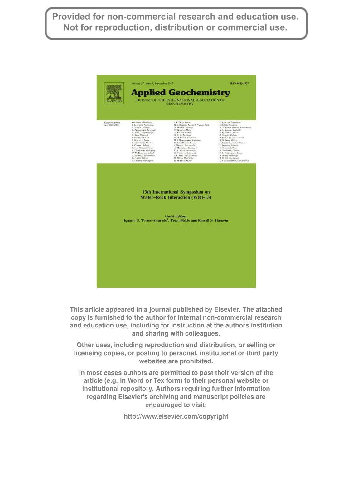 First page of Geochemistry and Cr stable isotopes of Cr-contaminated groundwater in León valley, Guanajuato, México