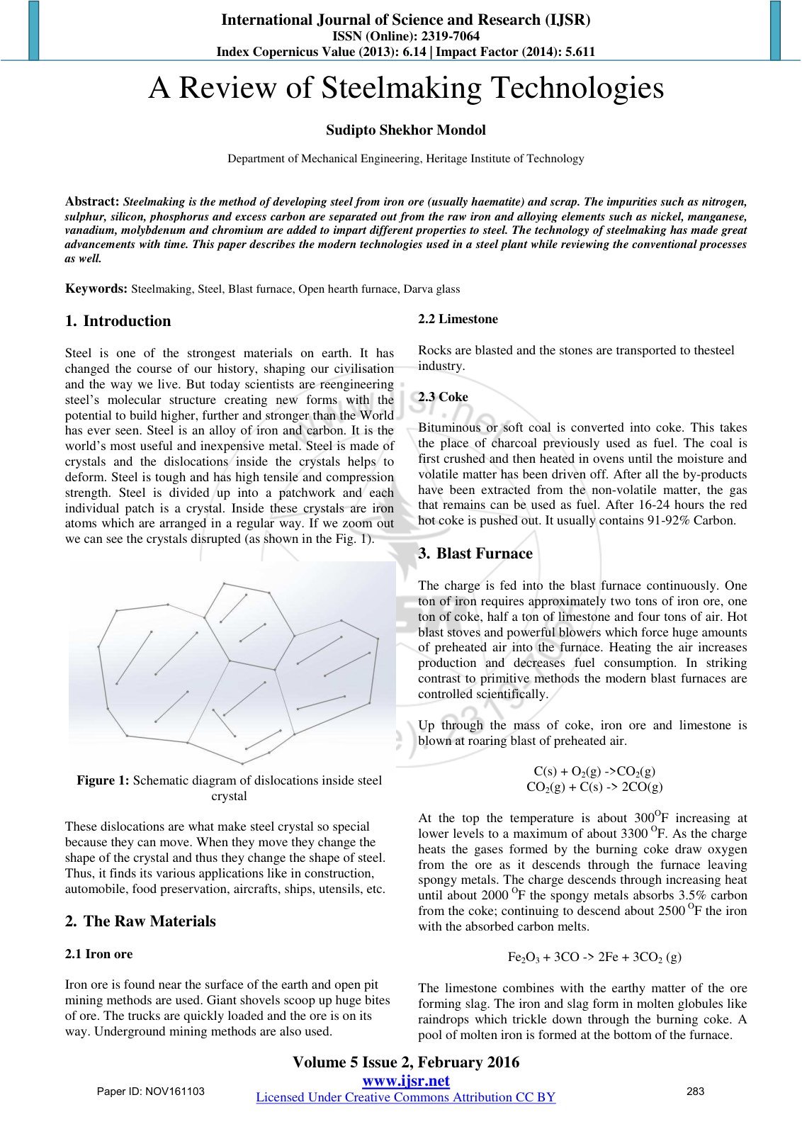 First page of A Review of Steelmaking Technologies