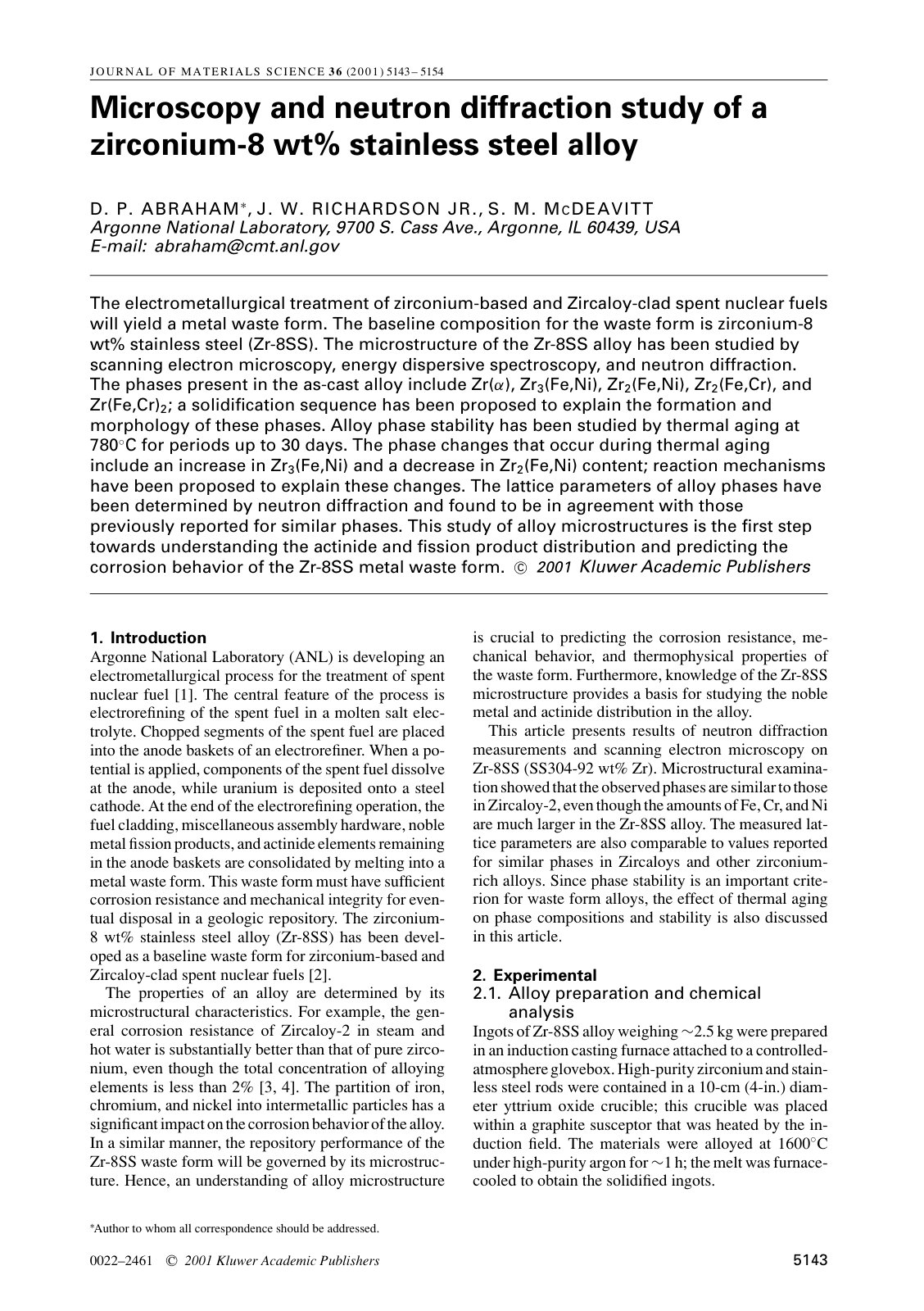 First page of Microscopy and neutron diffraction study
